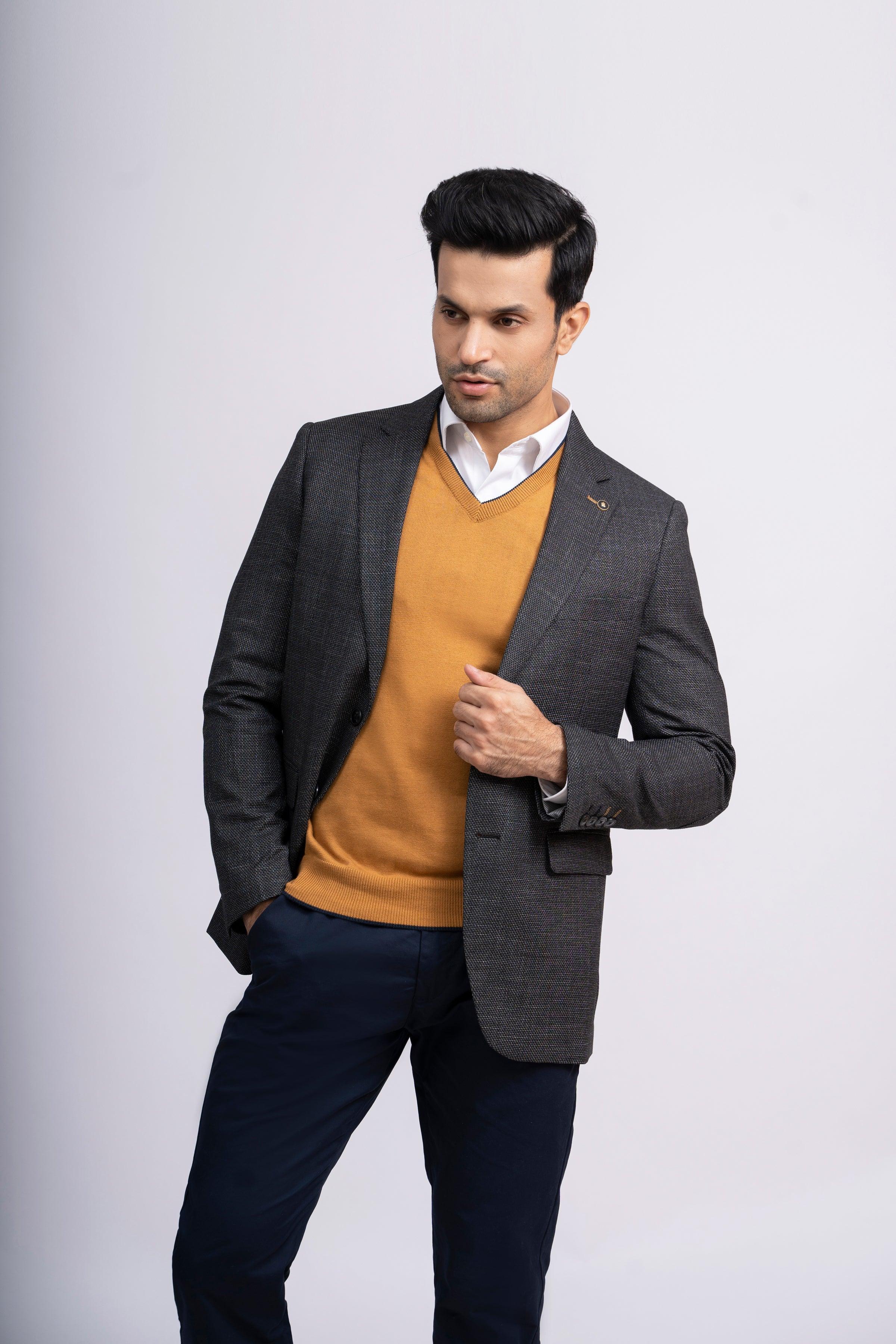 CASUAL COAT SLIM FIT BLACK GREY - Image 2