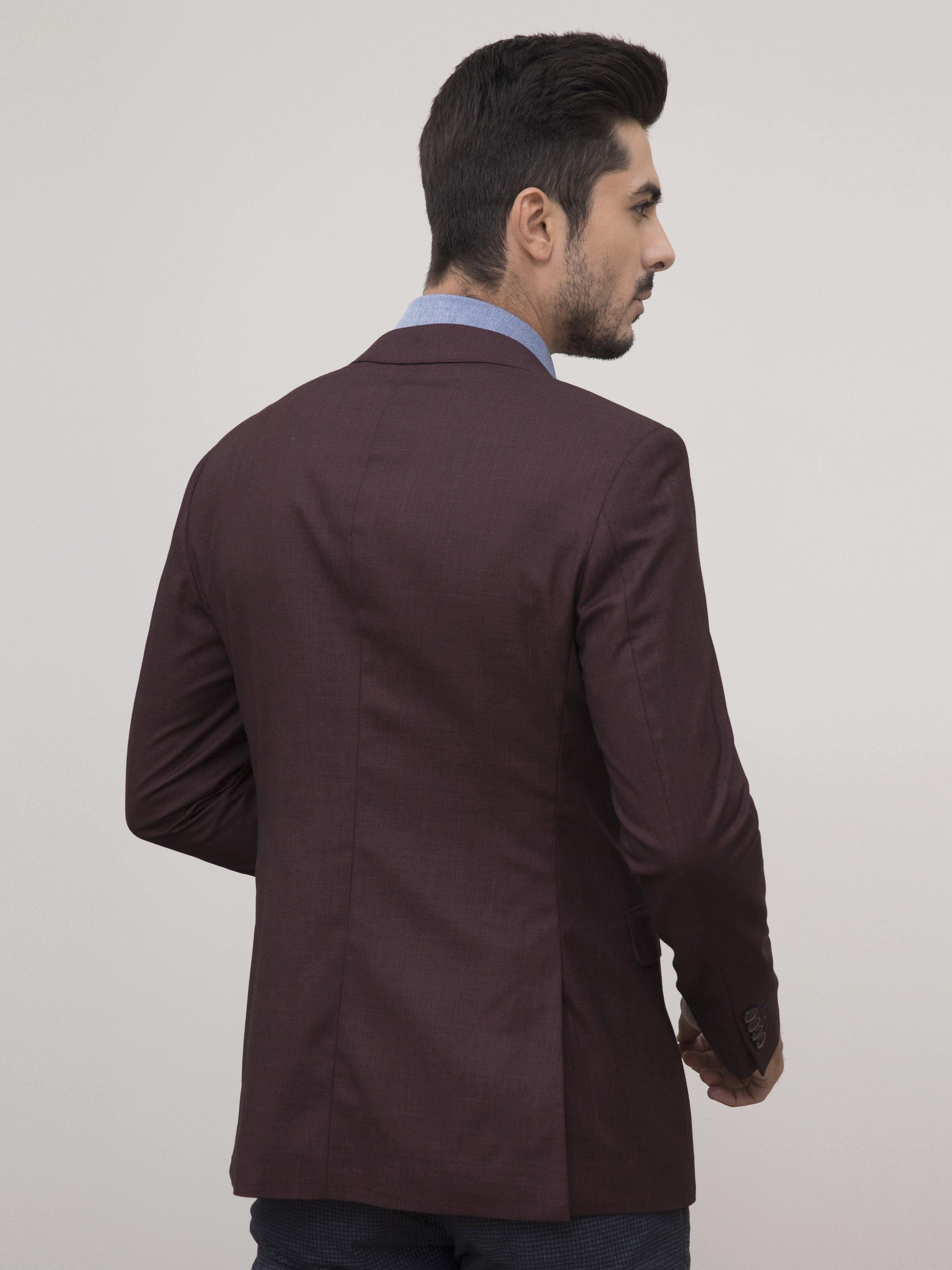 CASUAL COAT SLIM FIT MAROON BLACK - Image 4