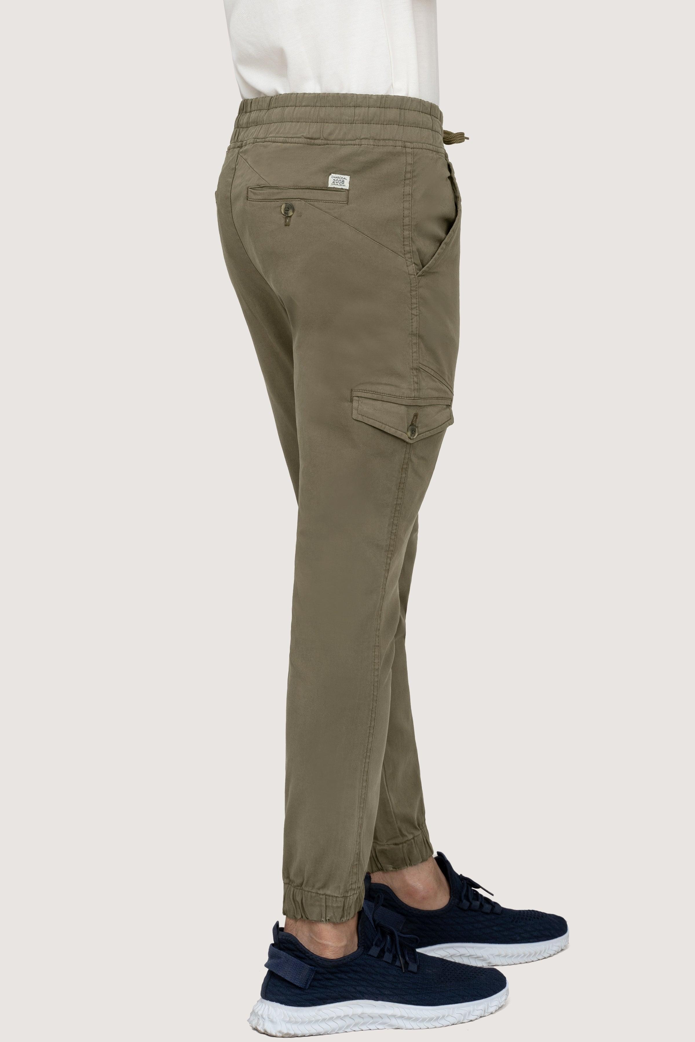 CASUAL JOGGER SLIMFIT TROUSER OLIVE - Image 3
