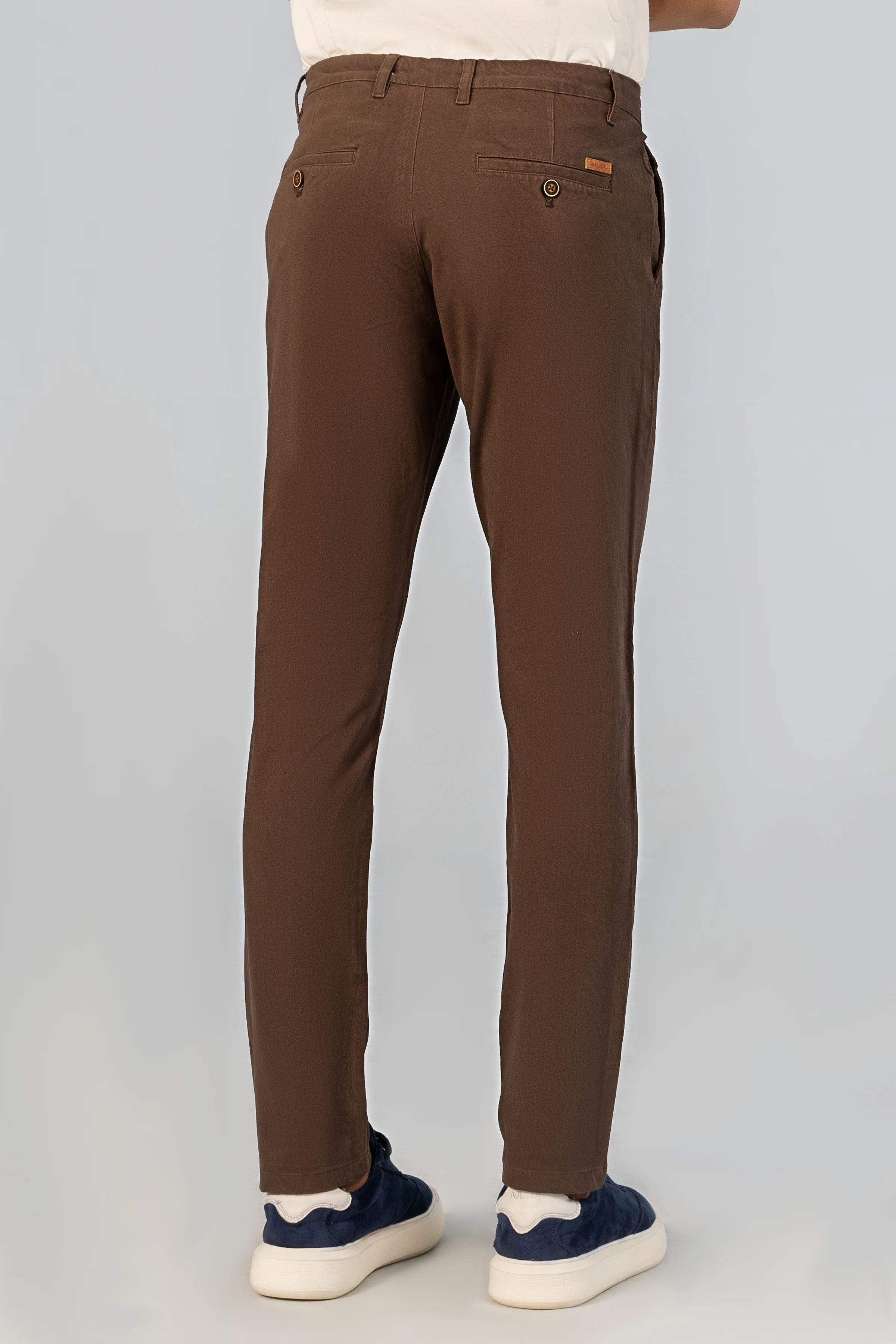 CASUAL PANT CROSS POCKET BI-STRETCH CHOCLATE BROWN - Image 4