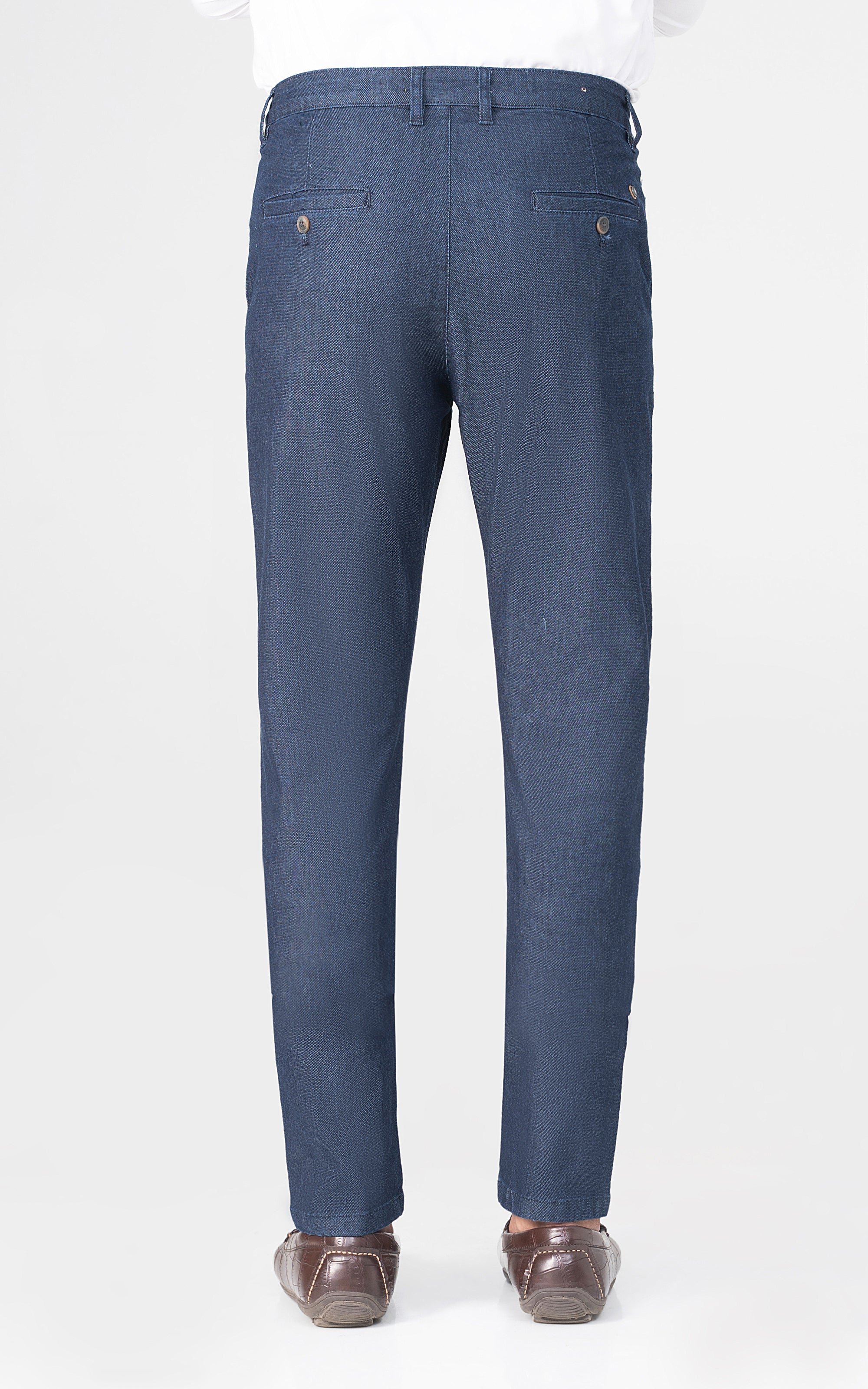 CROSS POCKET DOBBY DENIM PANT DARK BLUE - Image 4