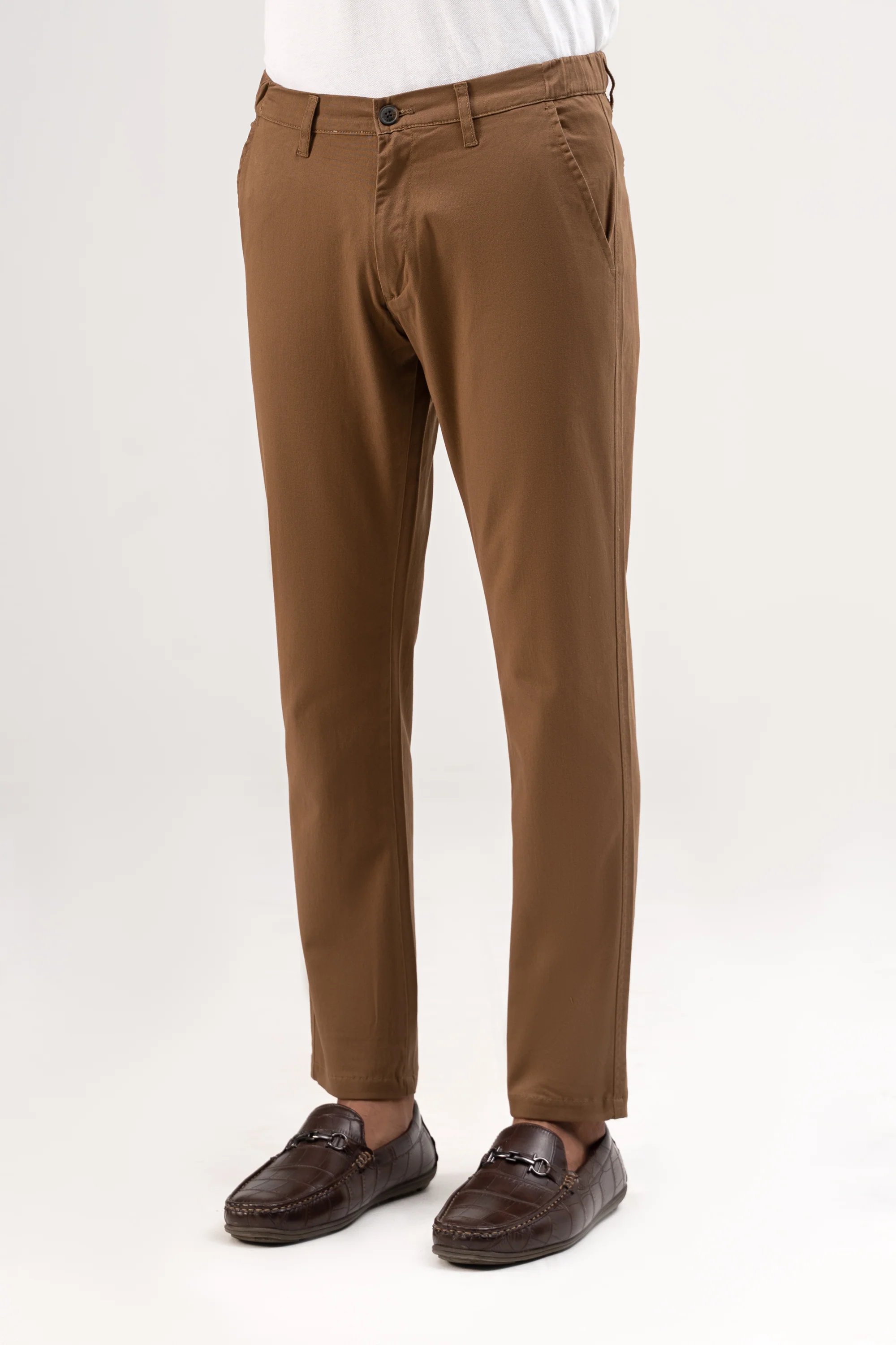 CROSS POCKET ELASTIC WAIST PANT DARK BROWN - Image 2