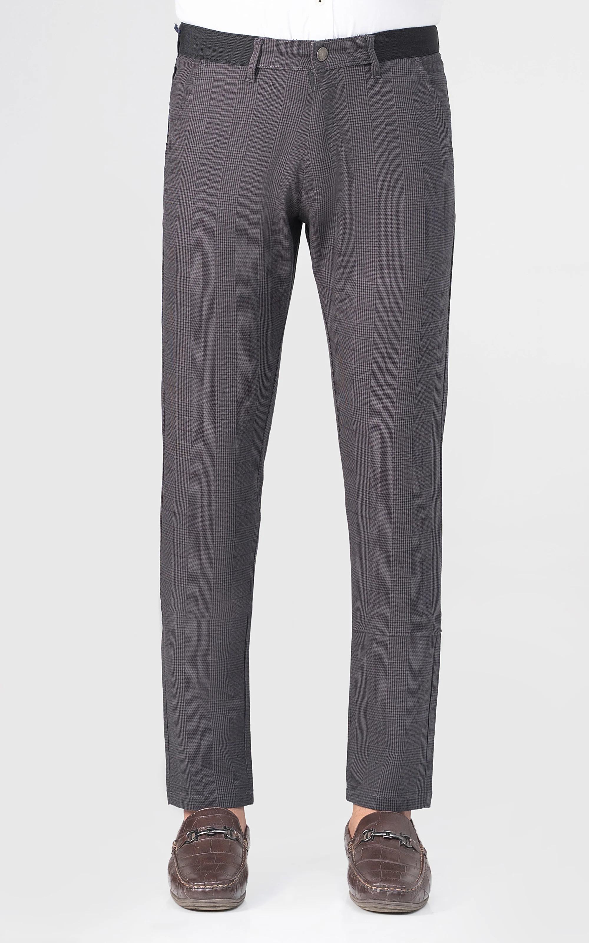 CROSS POCKET MINI CHECK PANT GREY BLACK - Image 2