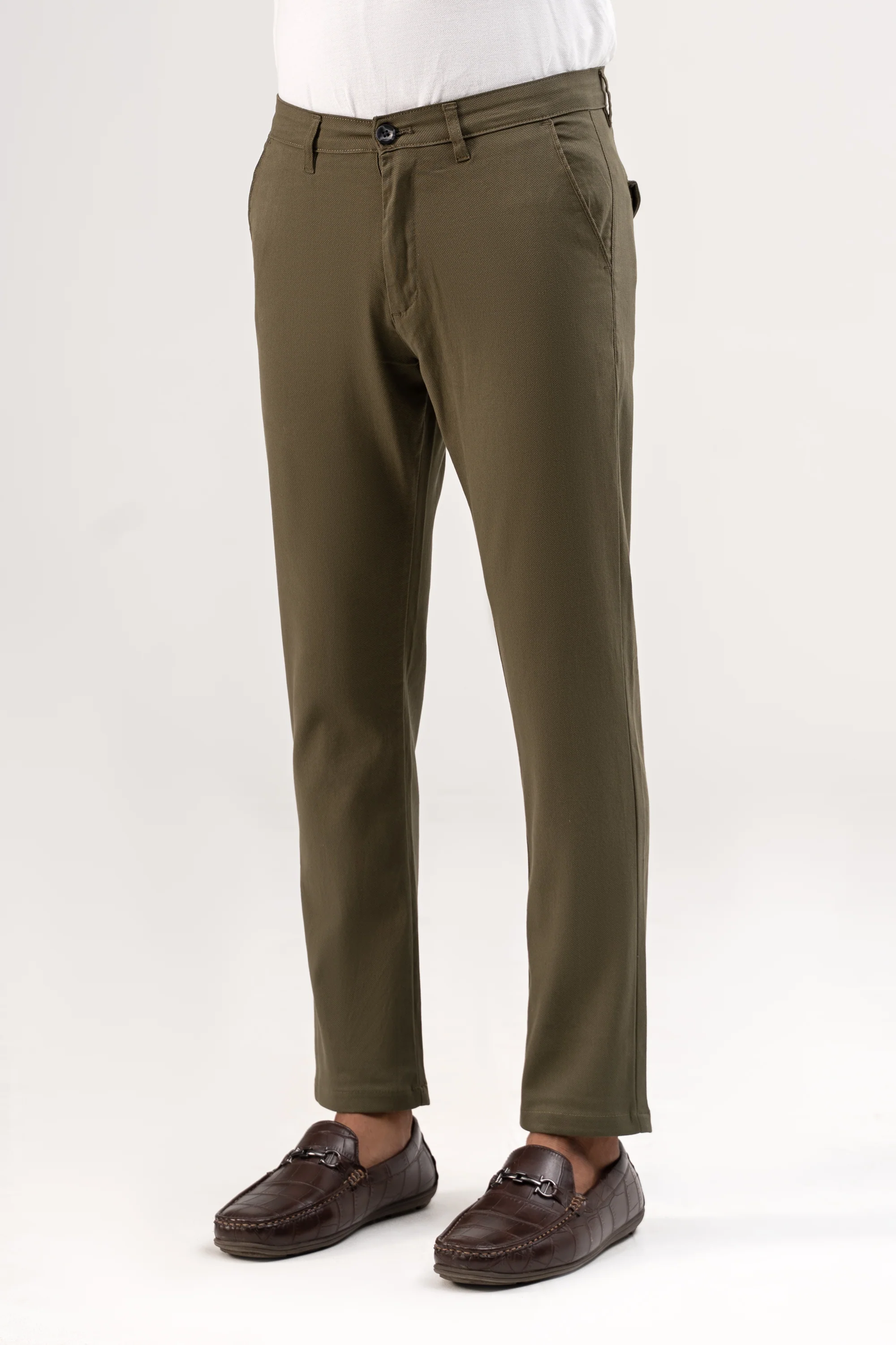 CROSS POCKET DOBBY PANT OLIVE - Image 2