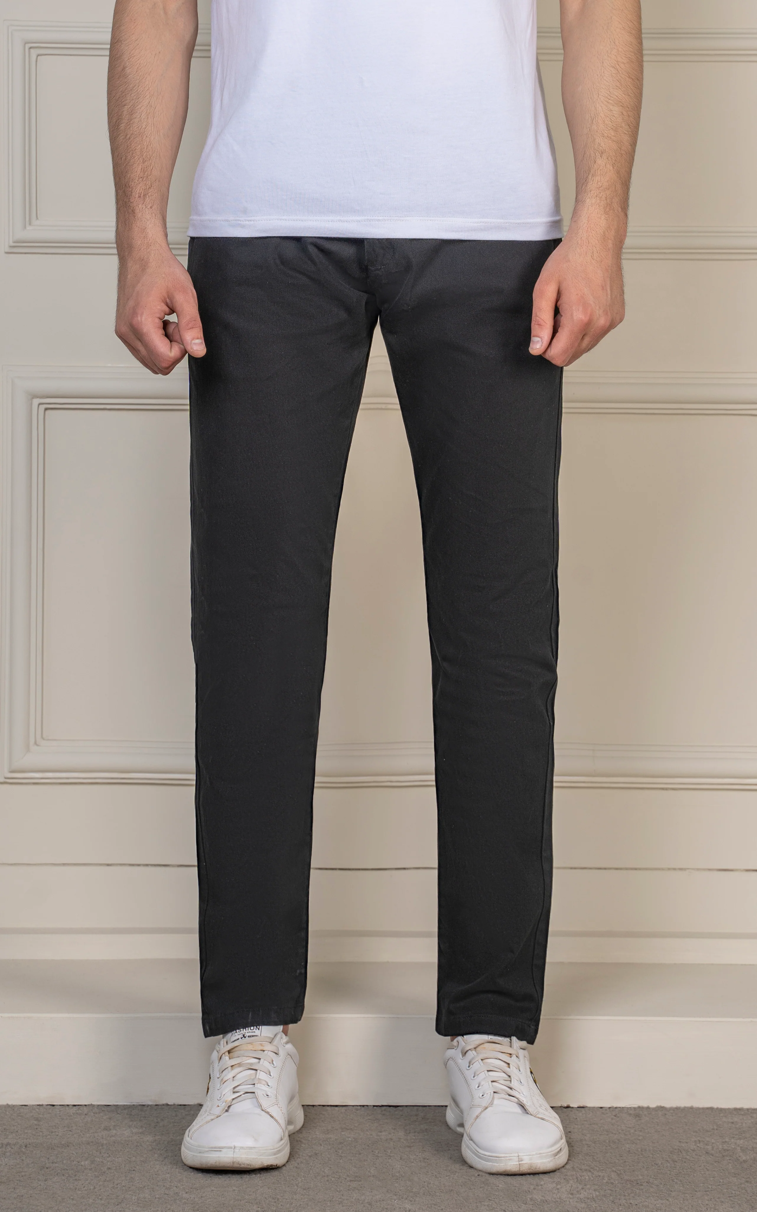 SLIM FIT TWILL PANT BLACK - Image 2
