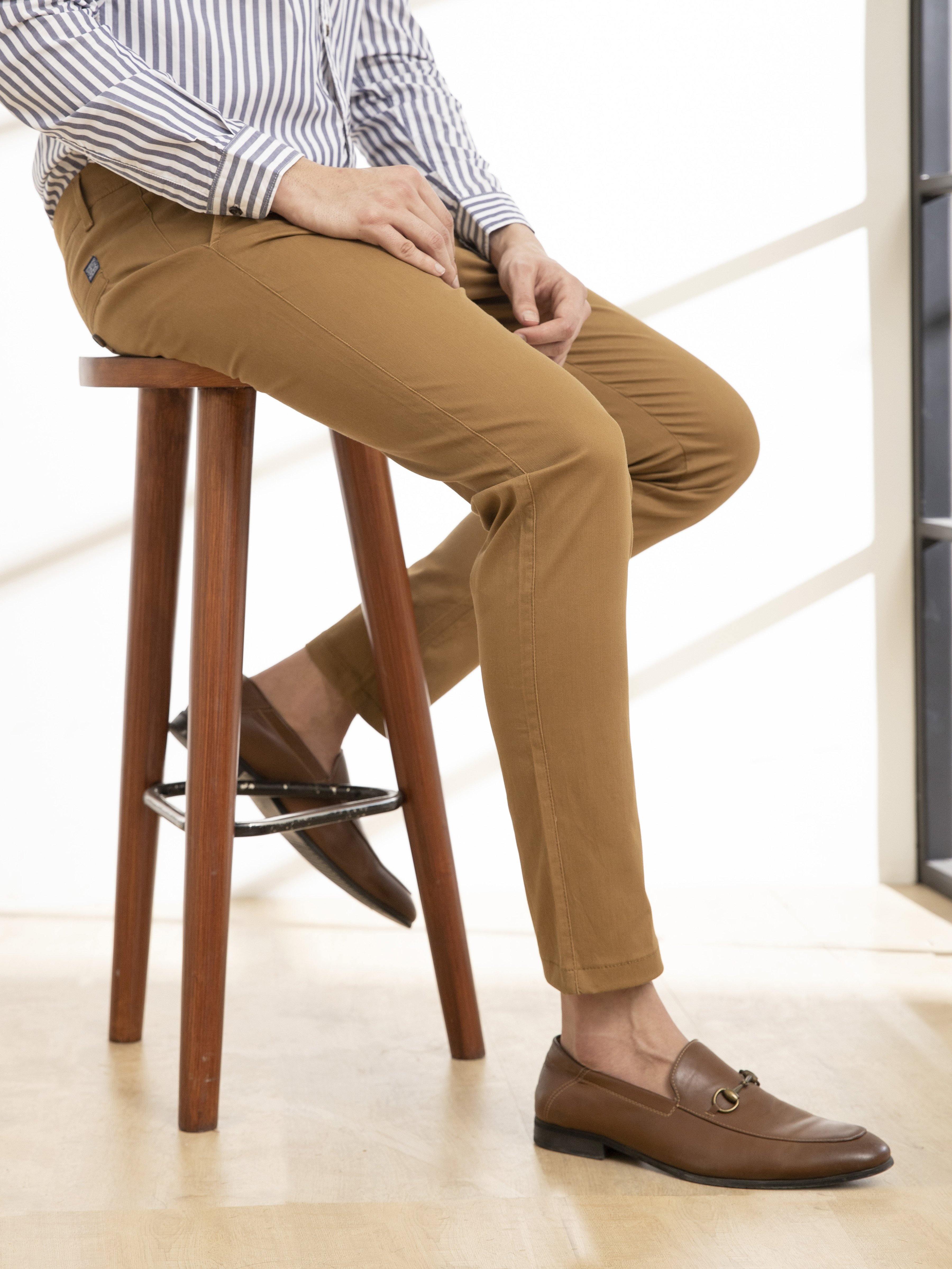 CASUAL PANT SLIM FIT CROSS POCKET CAMEL - Image 5