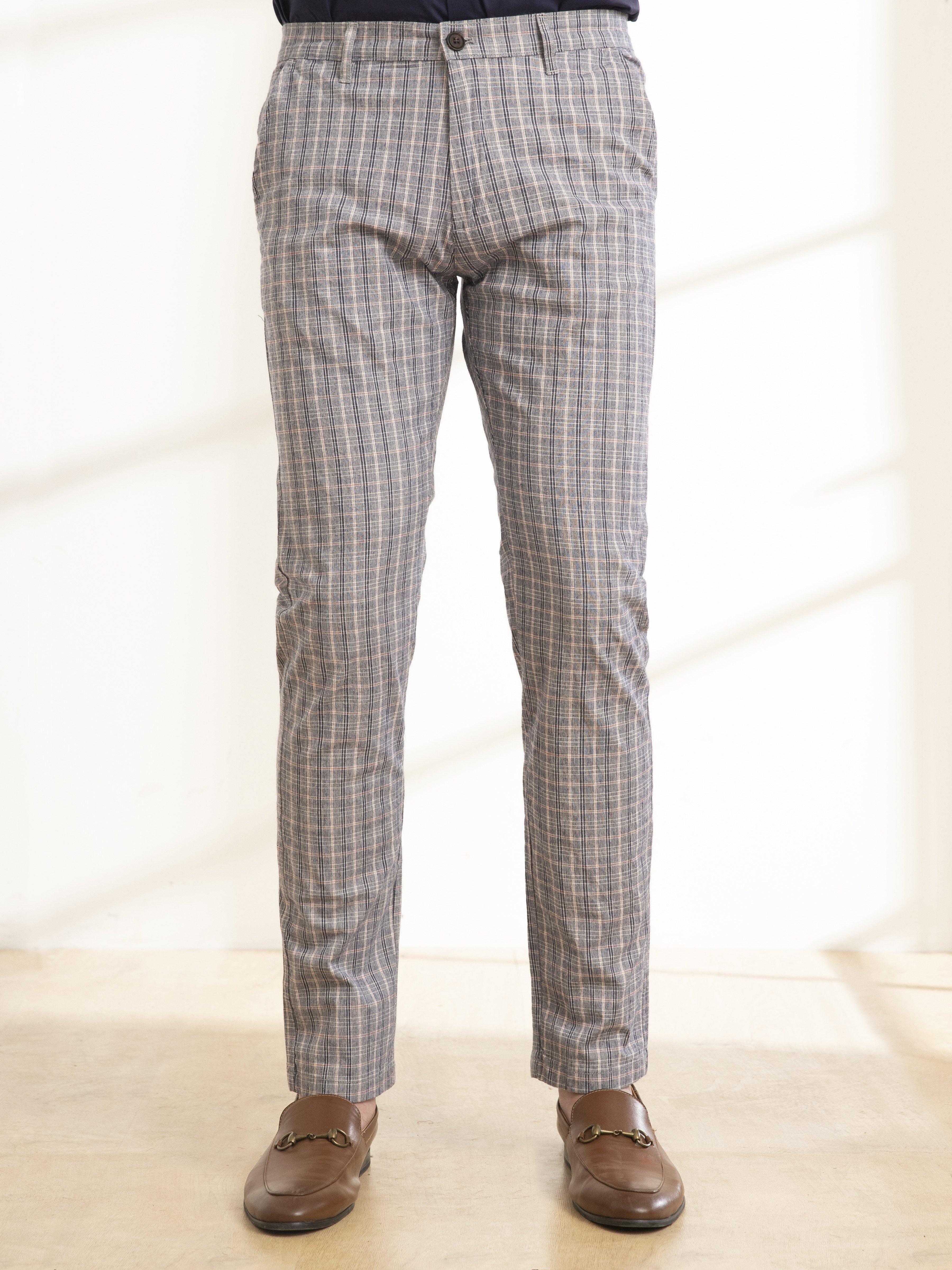 CASUAL PANT SLIM FIT CROSS POCKET NAVY WHITE - Image 2