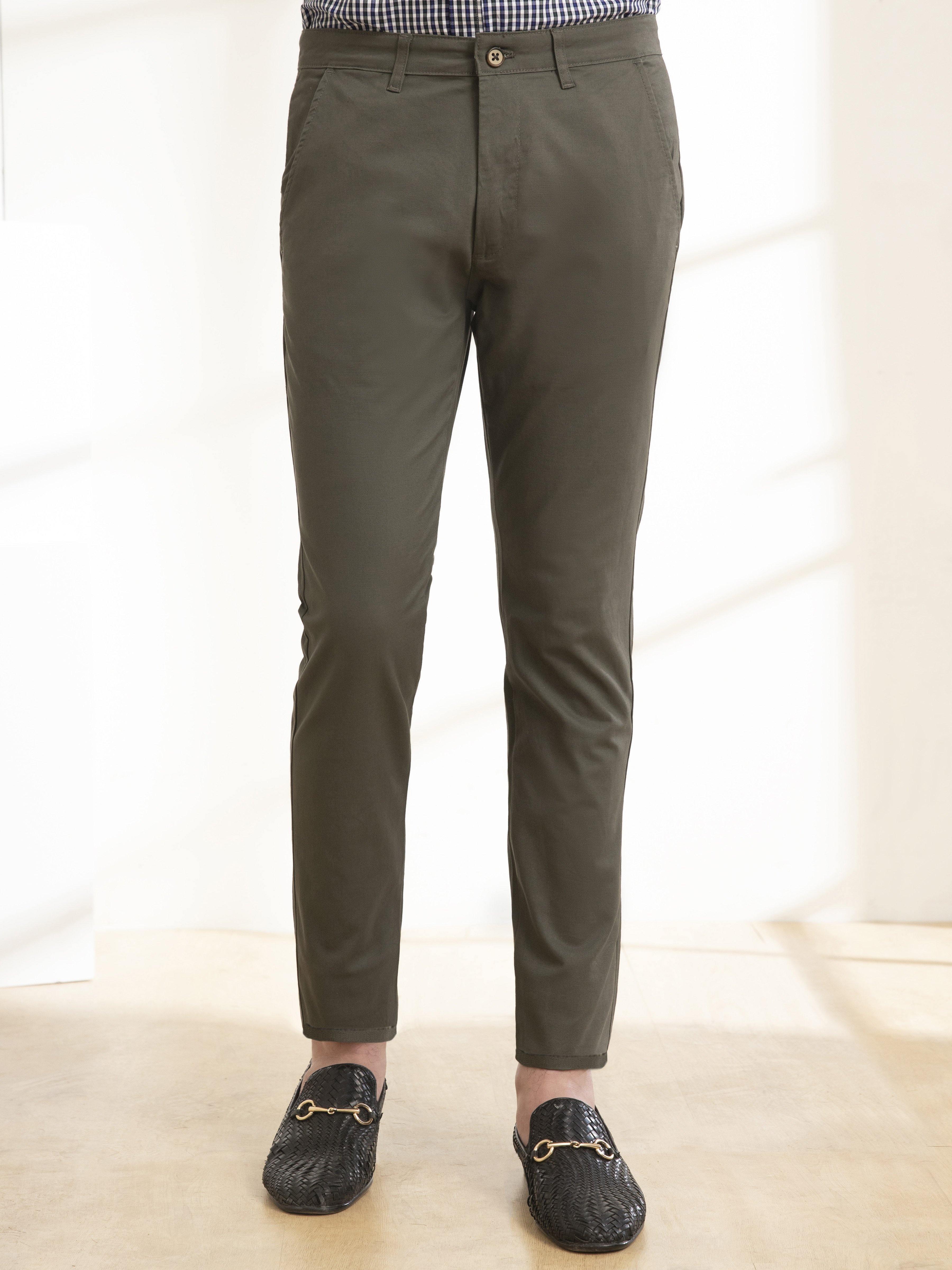 CASUAL PANT SLIM FIT CROSS POCKET OLIVE