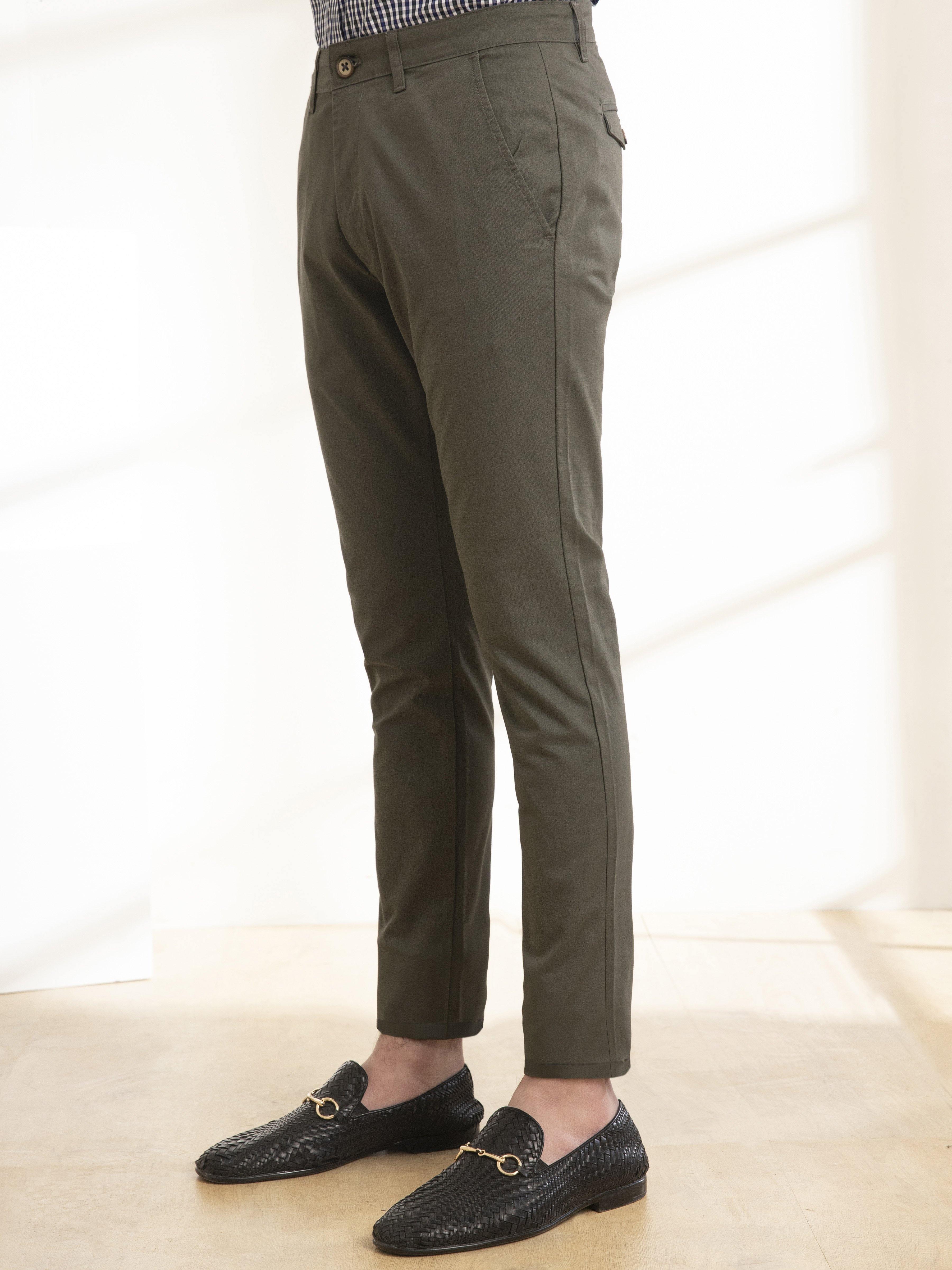 CASUAL PANT SLIM FIT CROSS POCKET OLIVE - Image 2