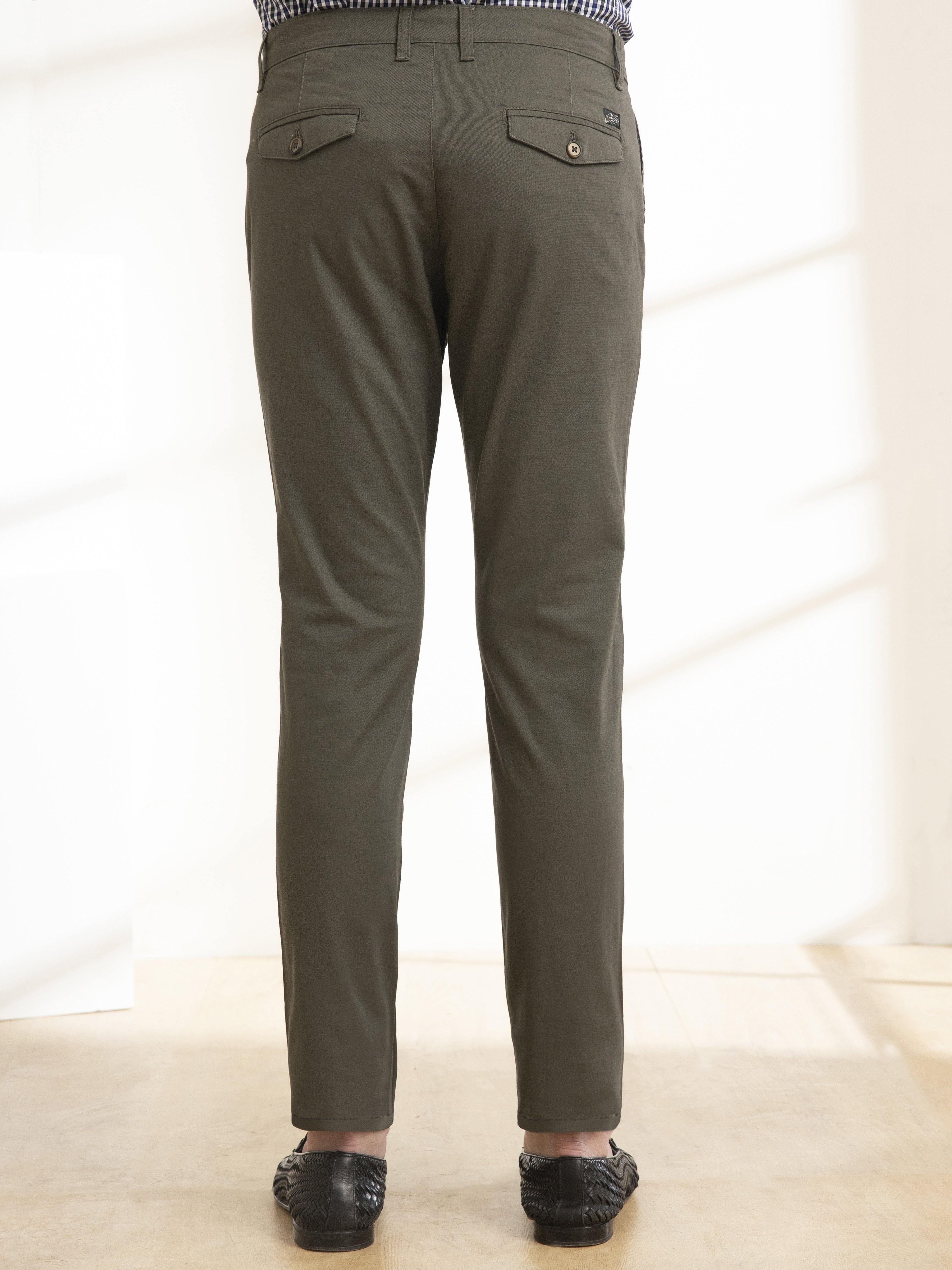 CASUAL PANT SLIM FIT CROSS POCKET OLIVE - Image 3