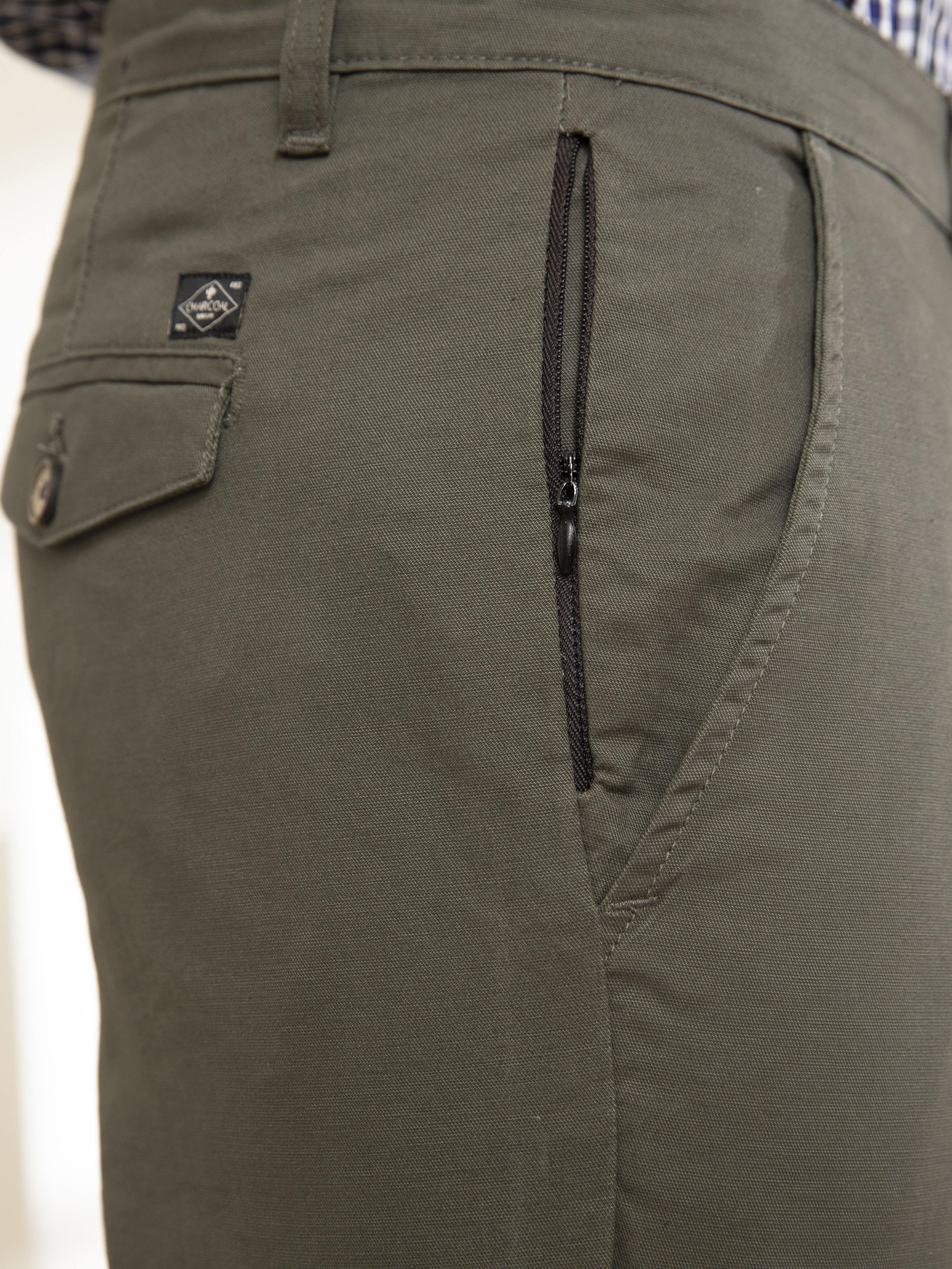 CASUAL PANT SLIM FIT CROSS POCKET OLIVE - Image 5