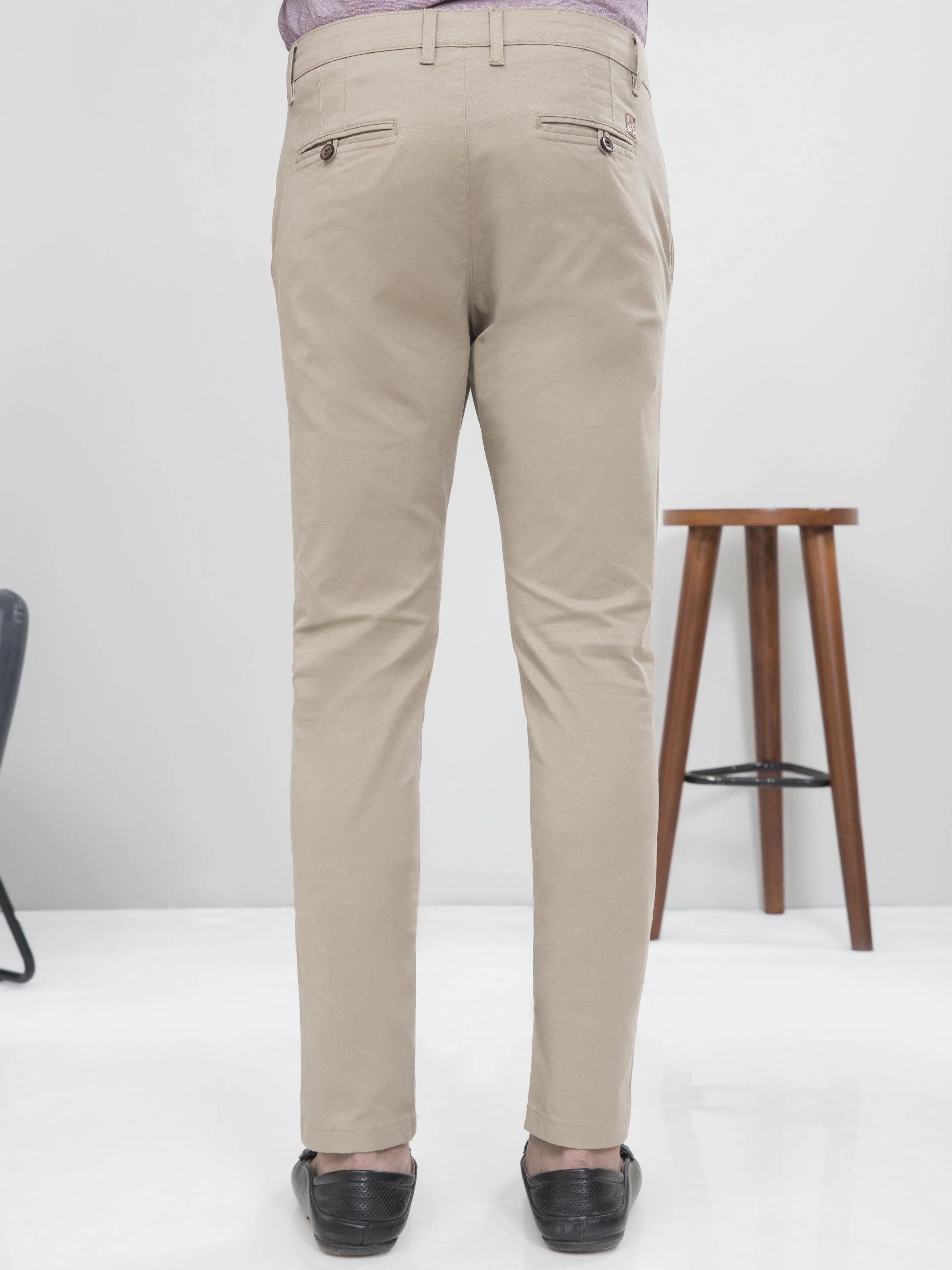 CASUAL PANT SLIM FIT LIGHT BROWN - Image 3