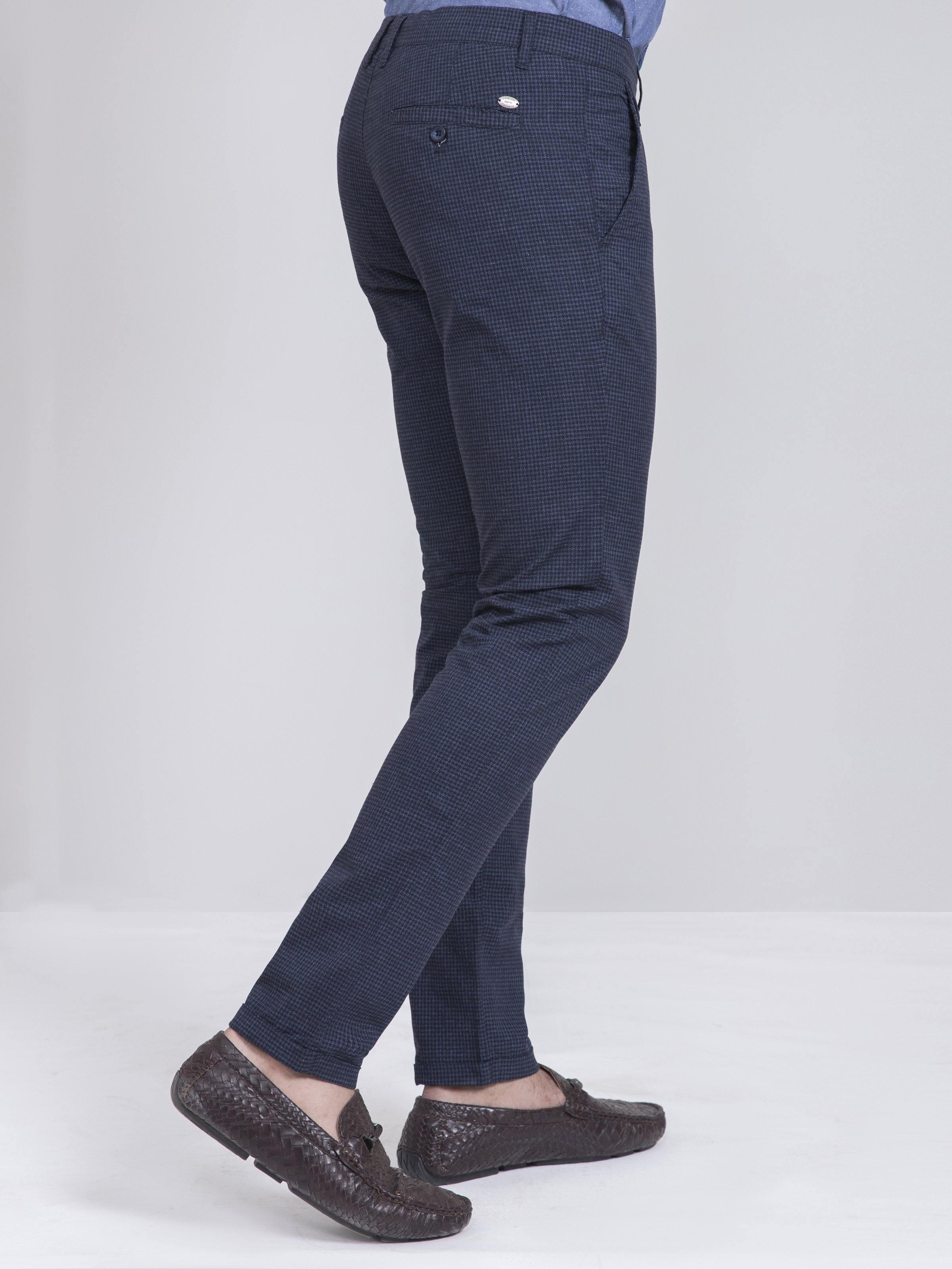 CASUAL PANT SLIM FIT NAVY BLUE CHECK - Image 3