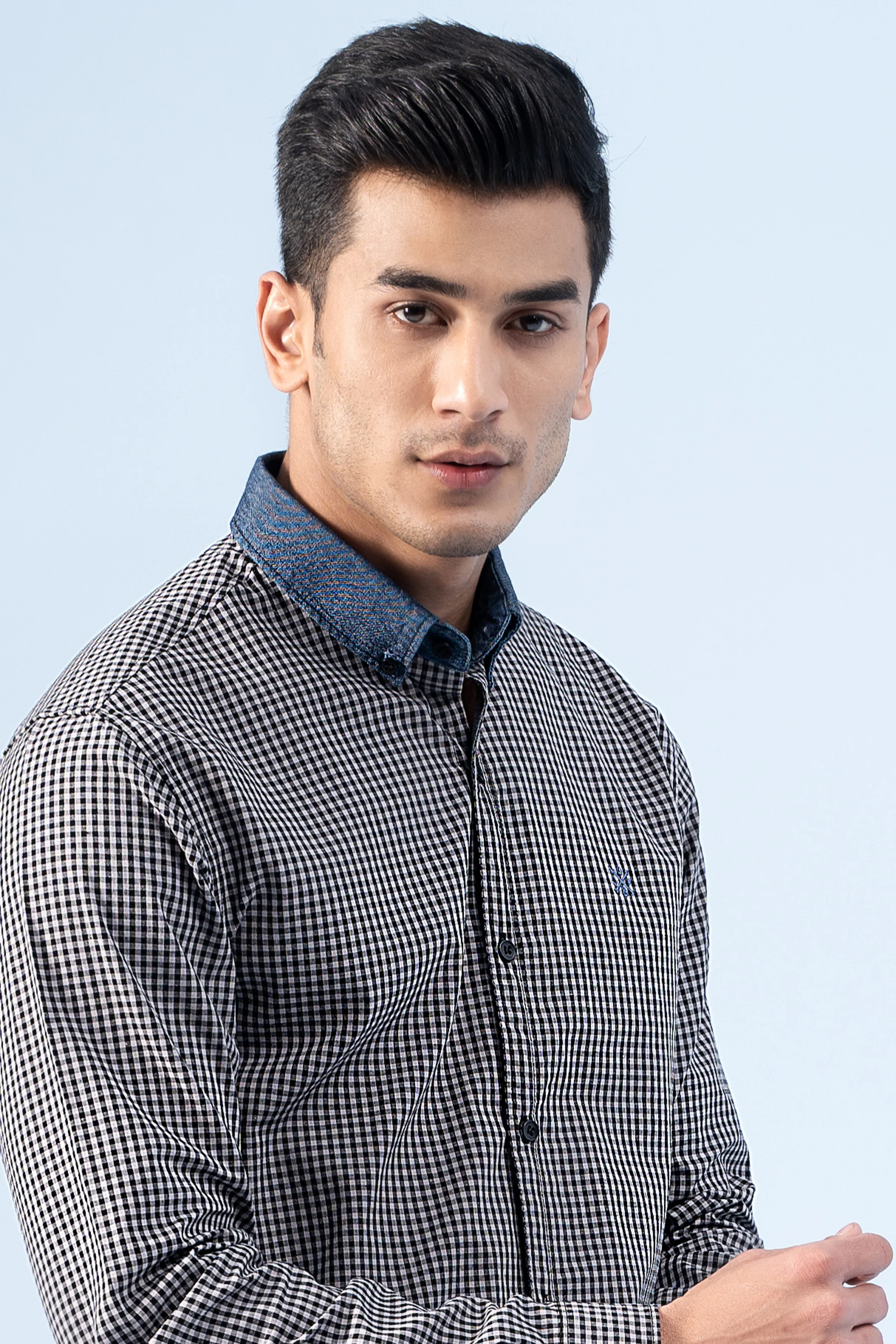 CASUAL SHIRT BLACK CHECK - Image 2