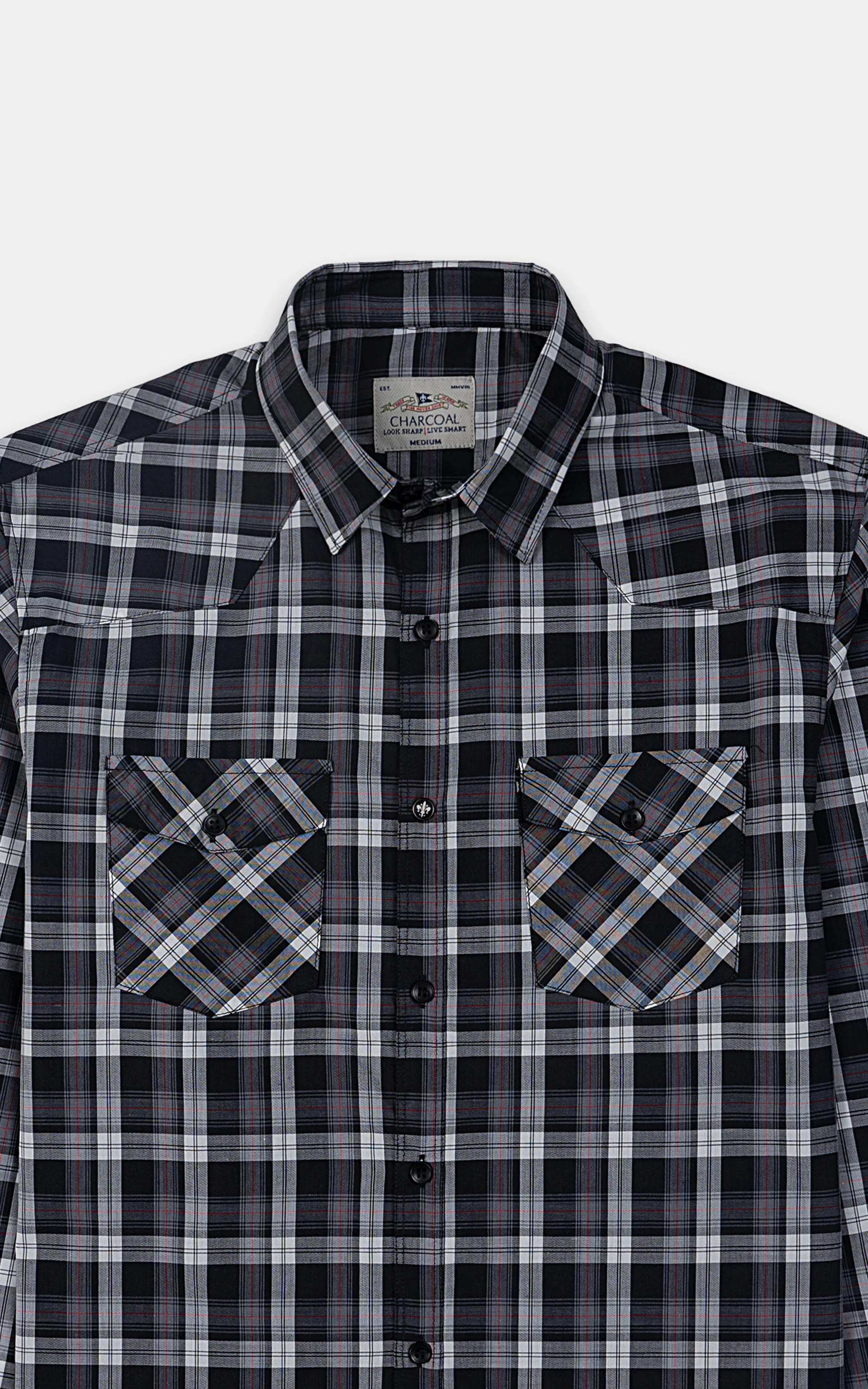 CASUAL SHIRT BLACK GREY - Image 3