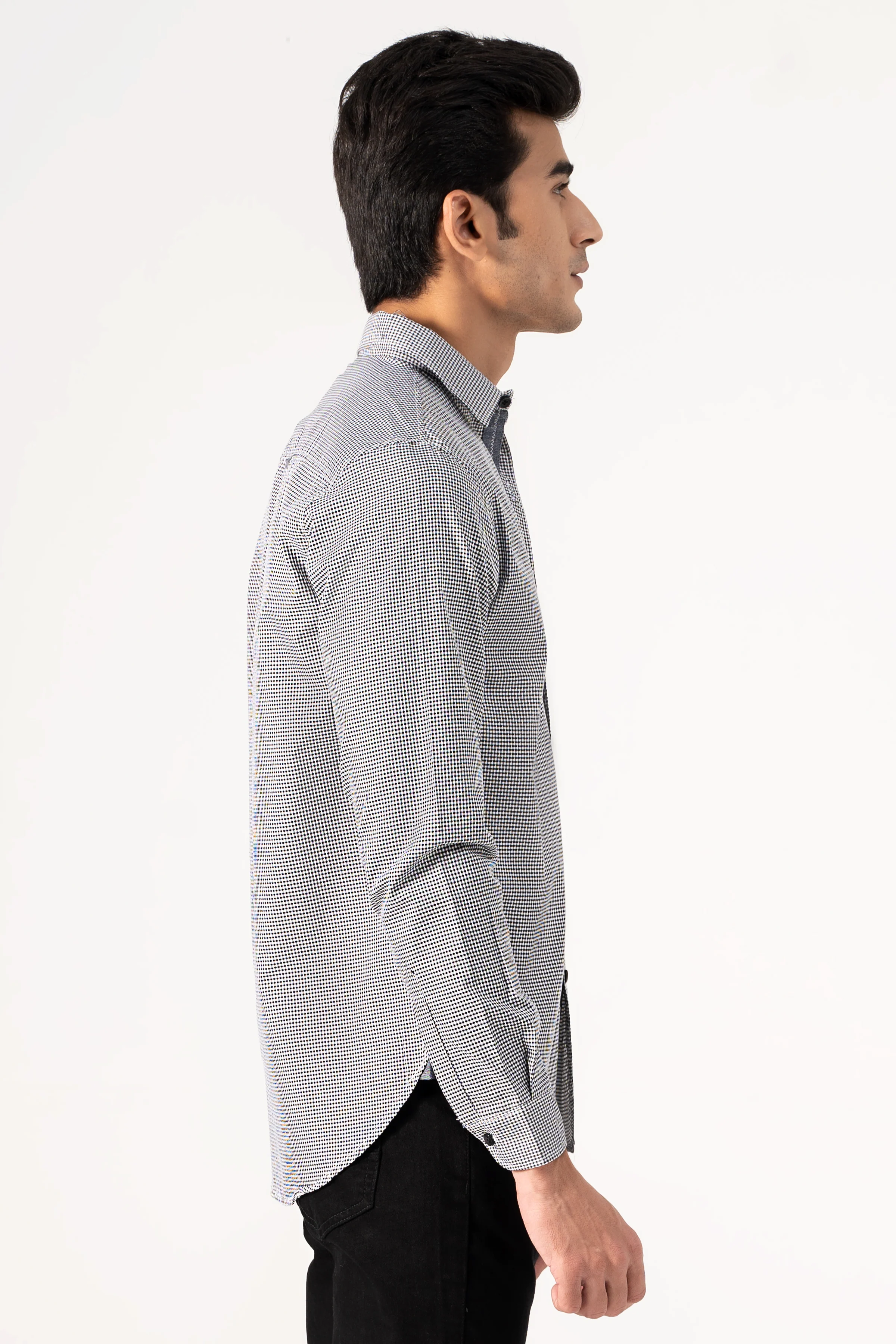 CASUAL SHIRT BLACK WHITE - Image 3