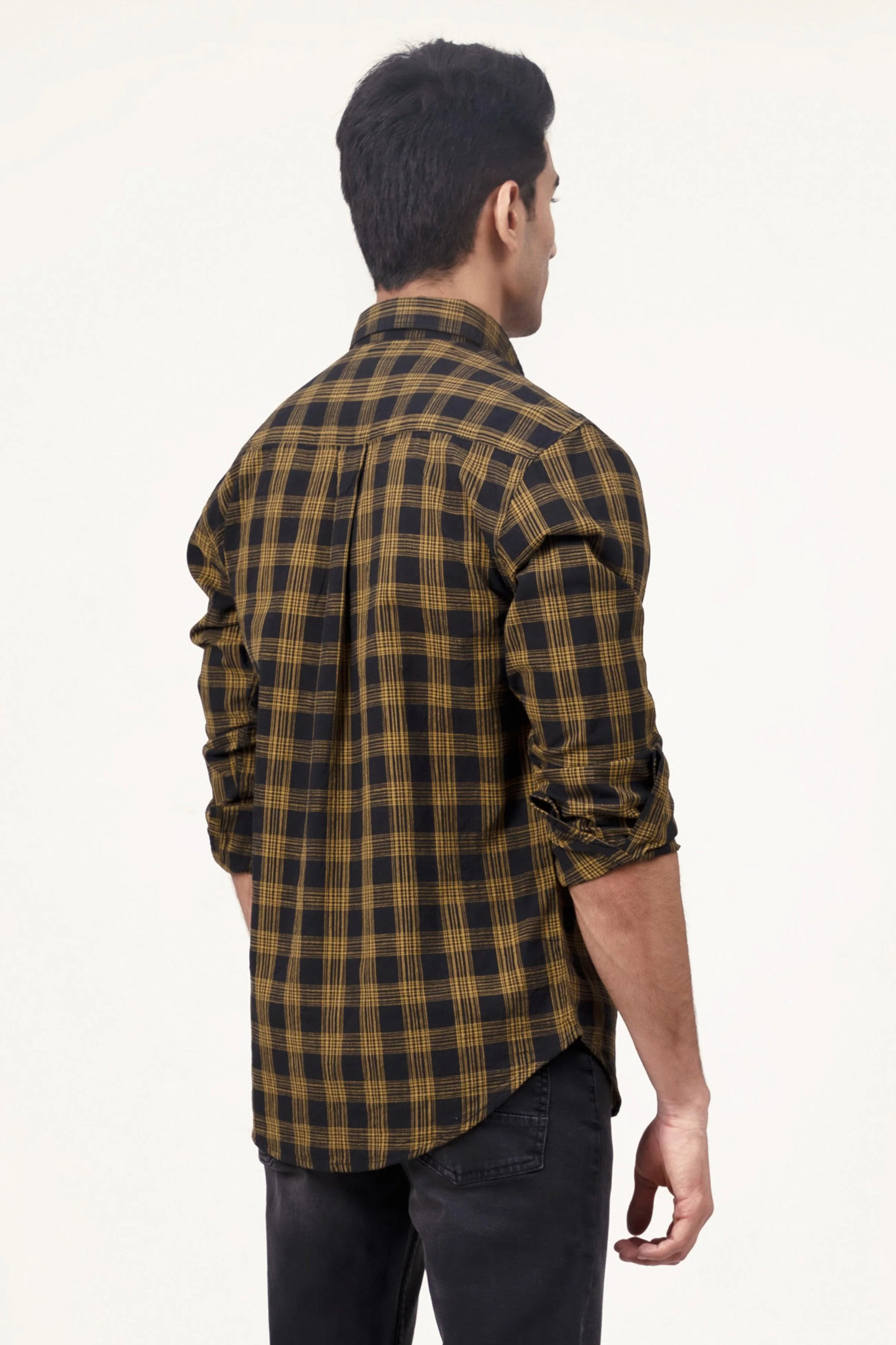 CASUAL SHIRT BLACK YELLOW CHECK - Image 3