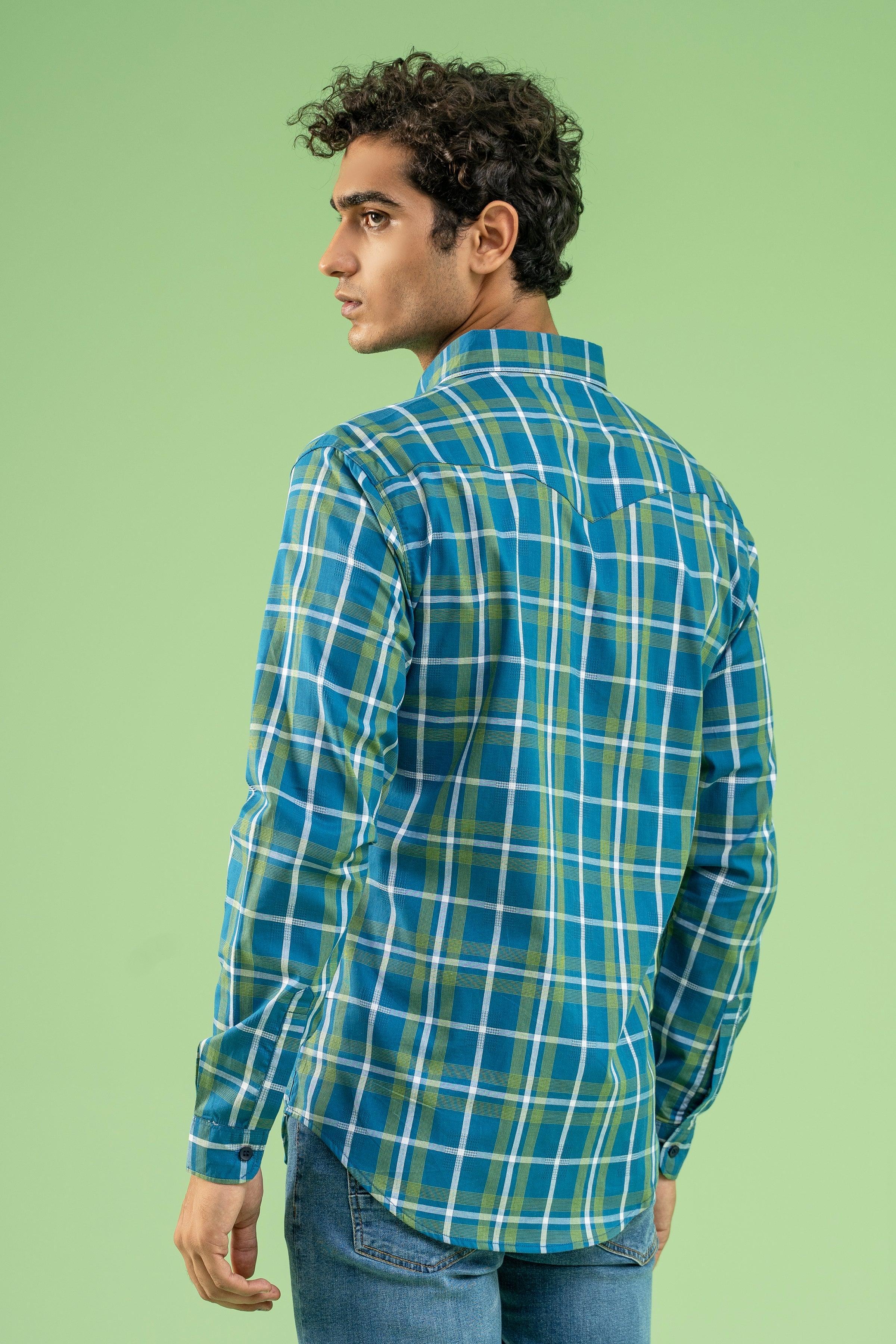 CASUAL SHIRT BLUE GREEN - Image 3