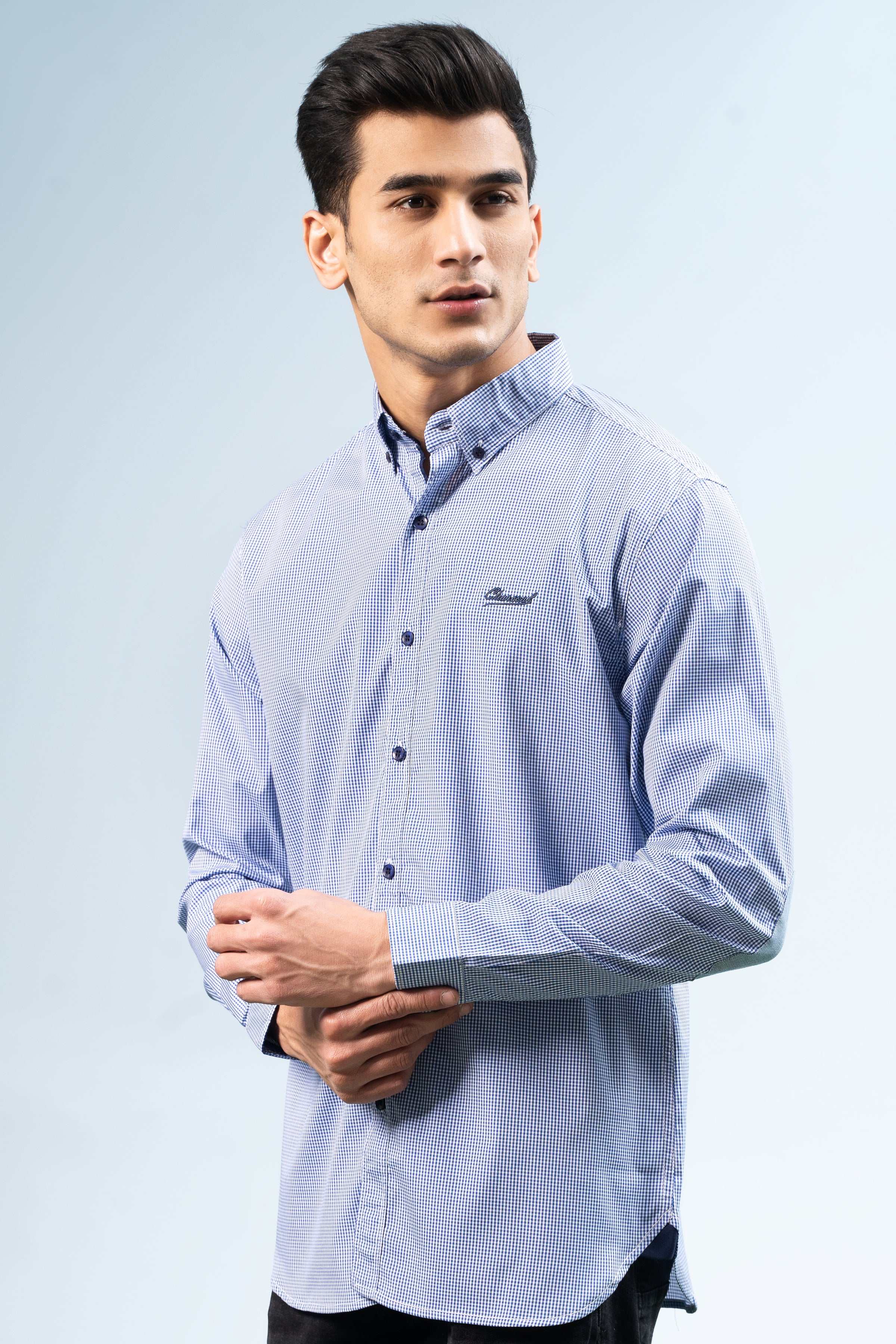 CASUAL SHIRT BLUE WHITE CHECK - Image 3