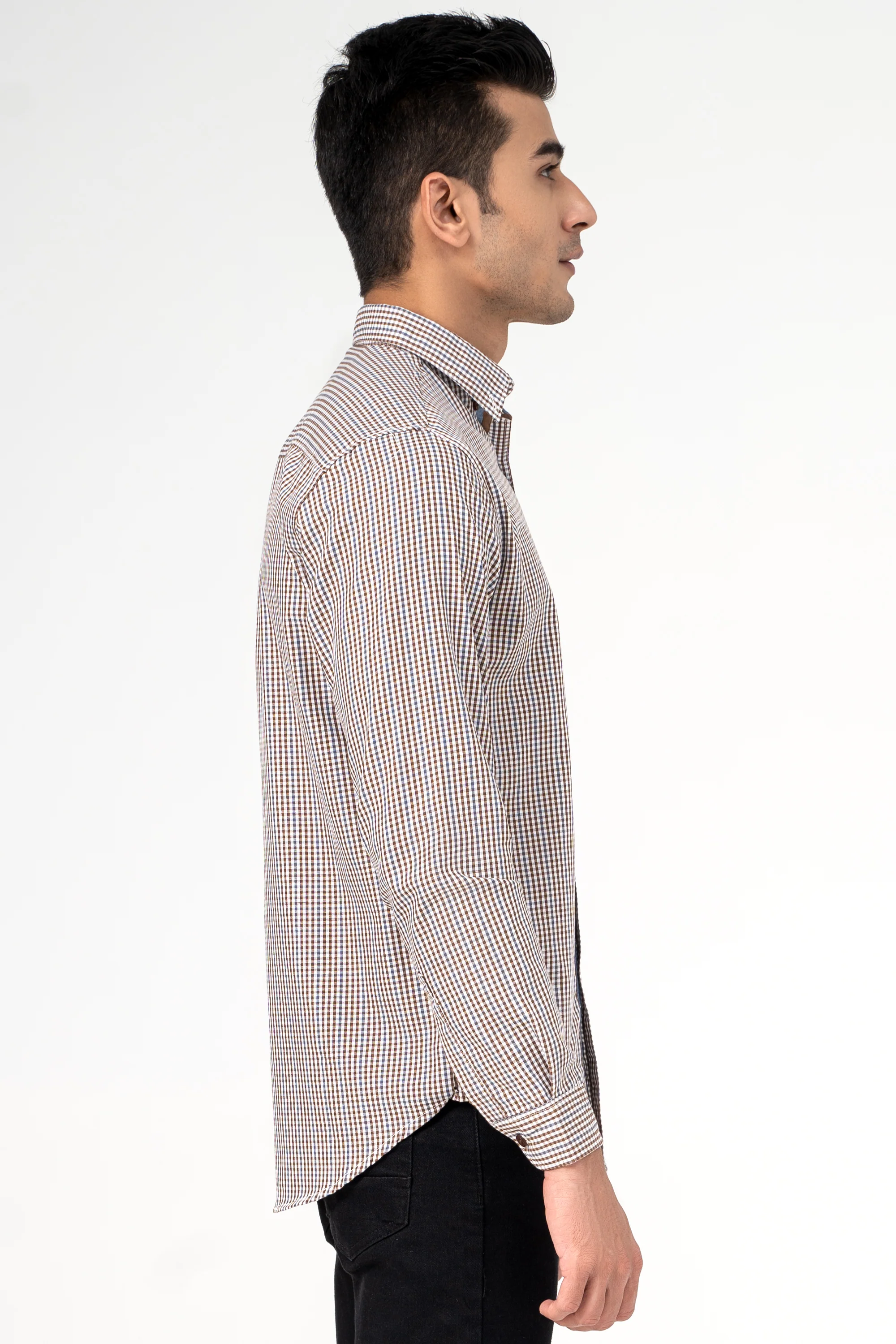 CASUAL SHIRT BROWN CHECK - Image 4