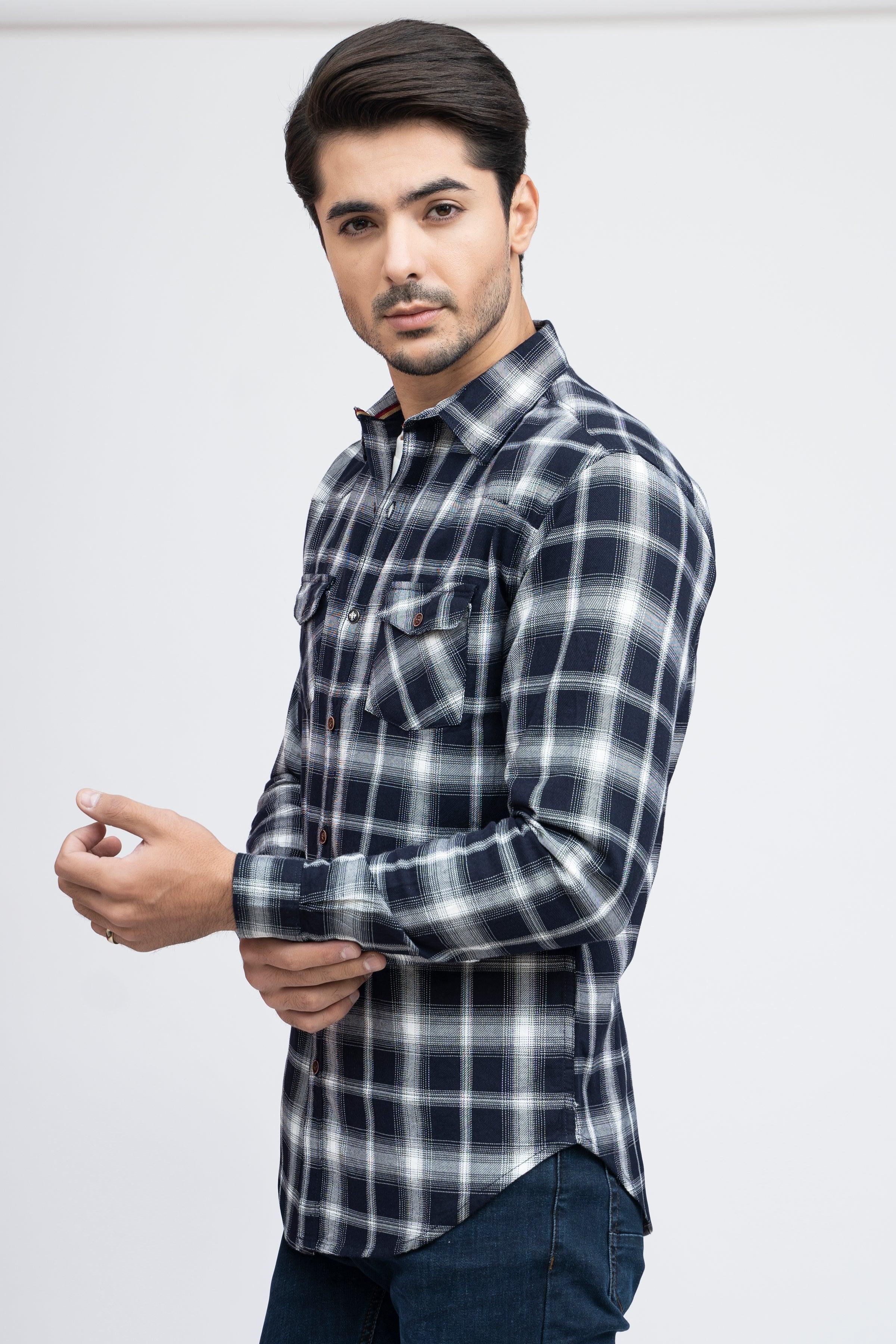 CASUAL SHIRT F/S BLACK CHECK - Image 2