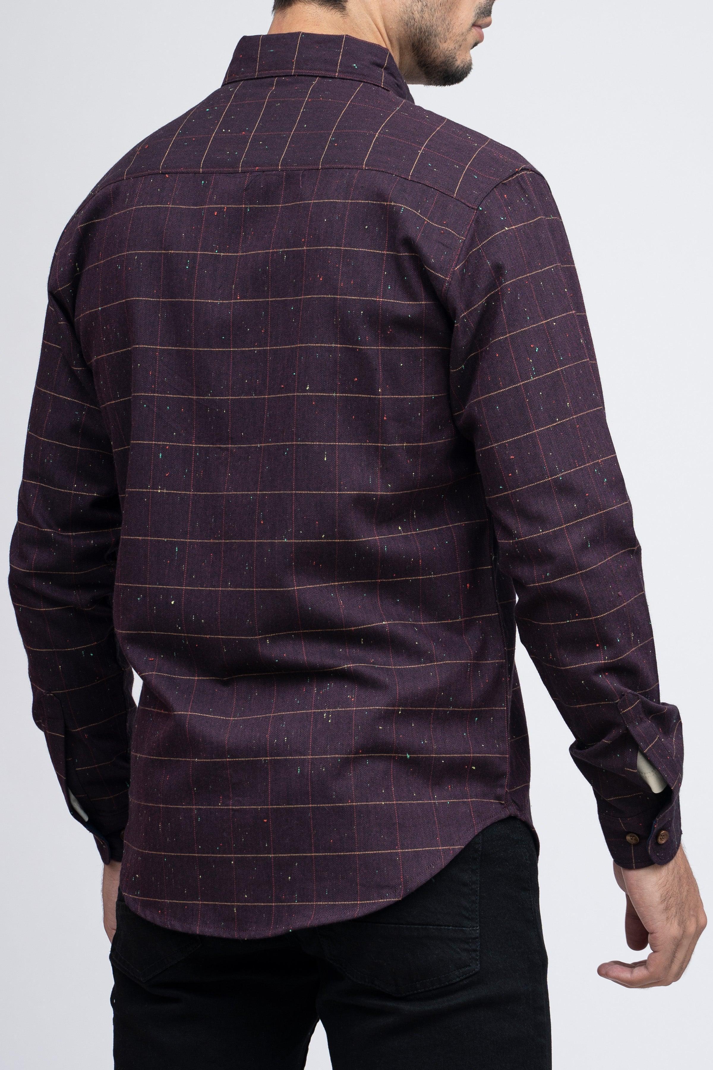 CASUAL SHIRT F/S MAROON CHECK - Image 3
