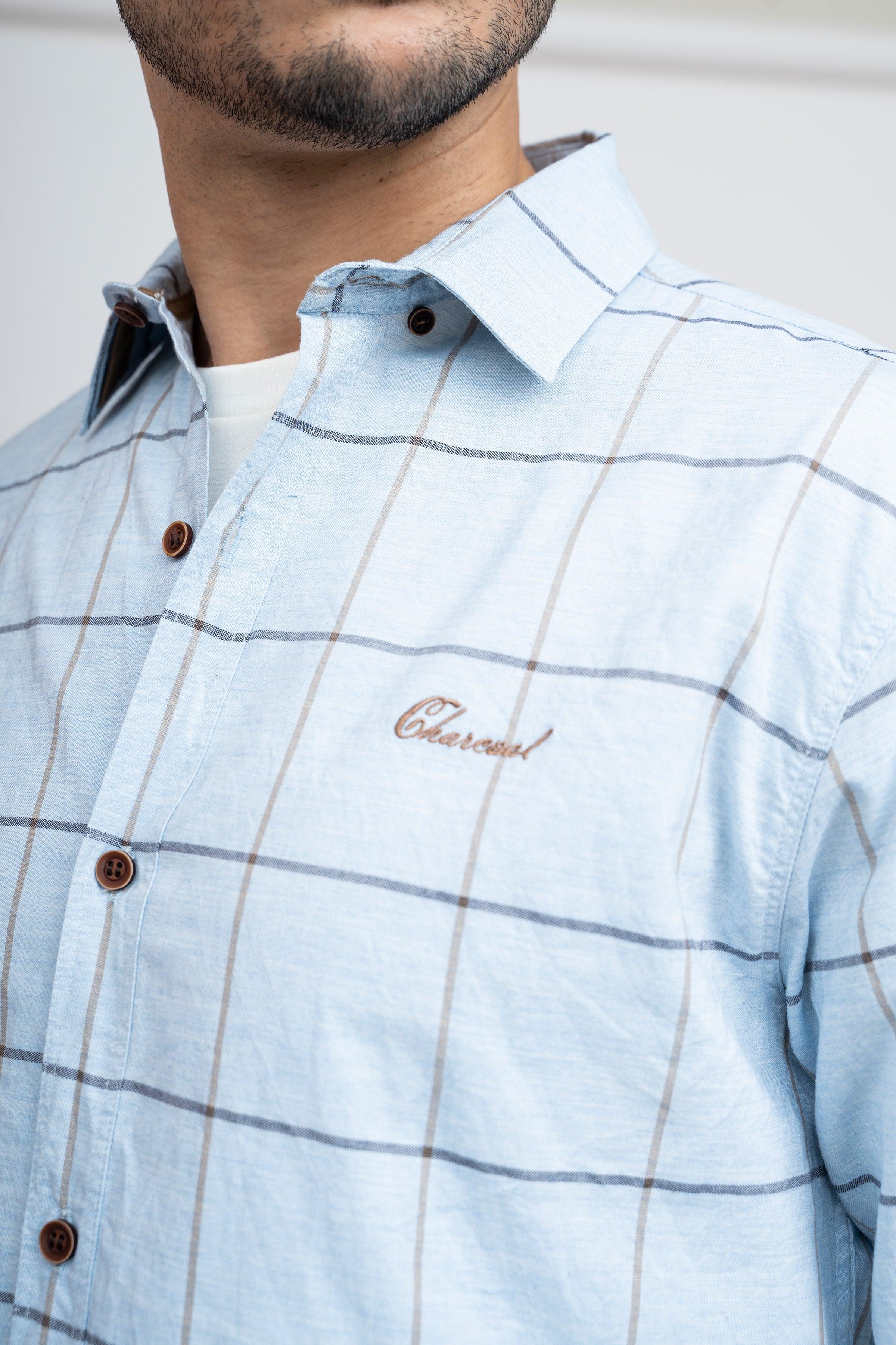 CASUAL SHIRT F/S SKY CHECK - Image 4