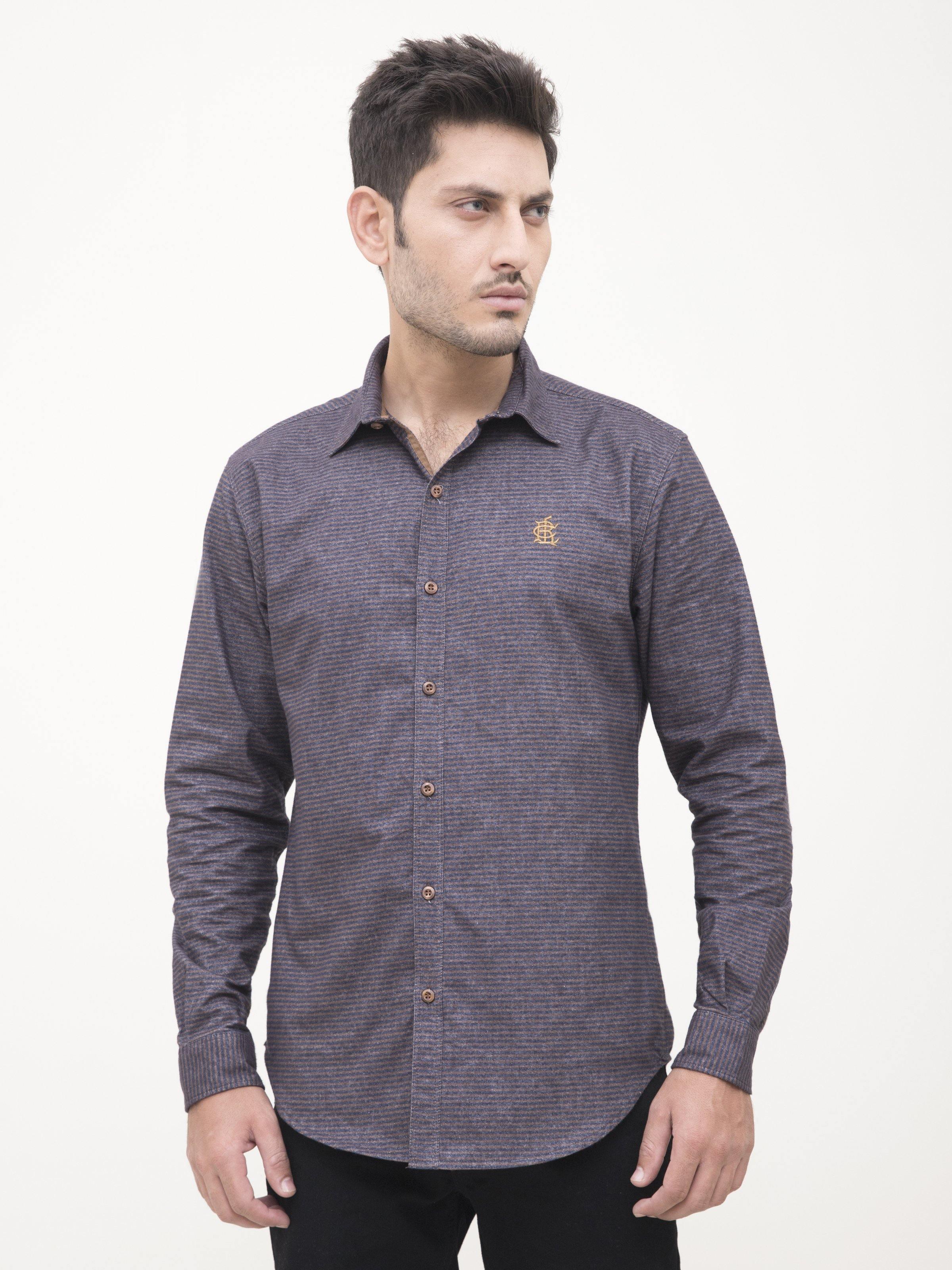 CASUAL SHIRT FULL SLEEVE BROWN BLUE