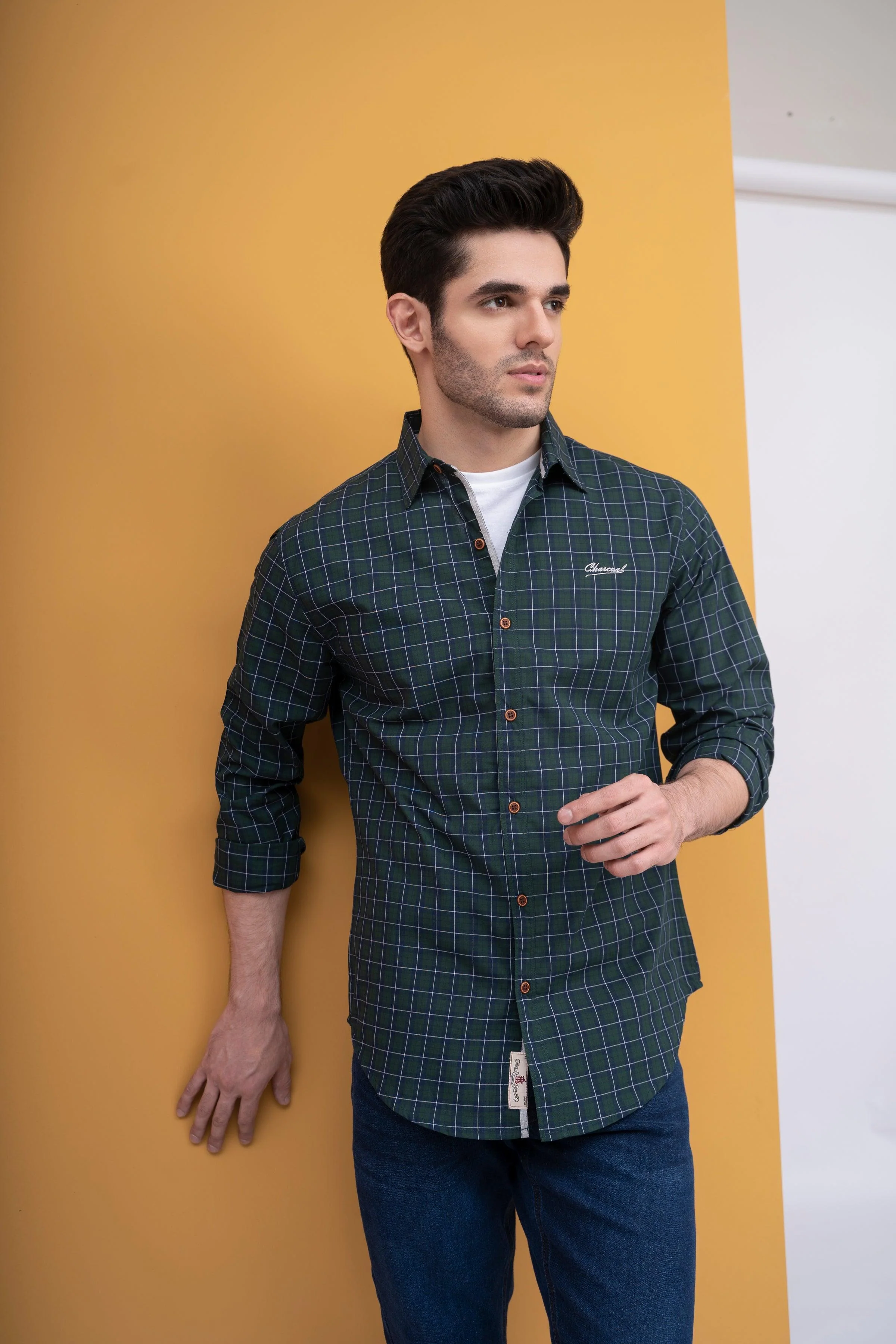 CASUAL SHIRT FULL SLEEVE GREEN