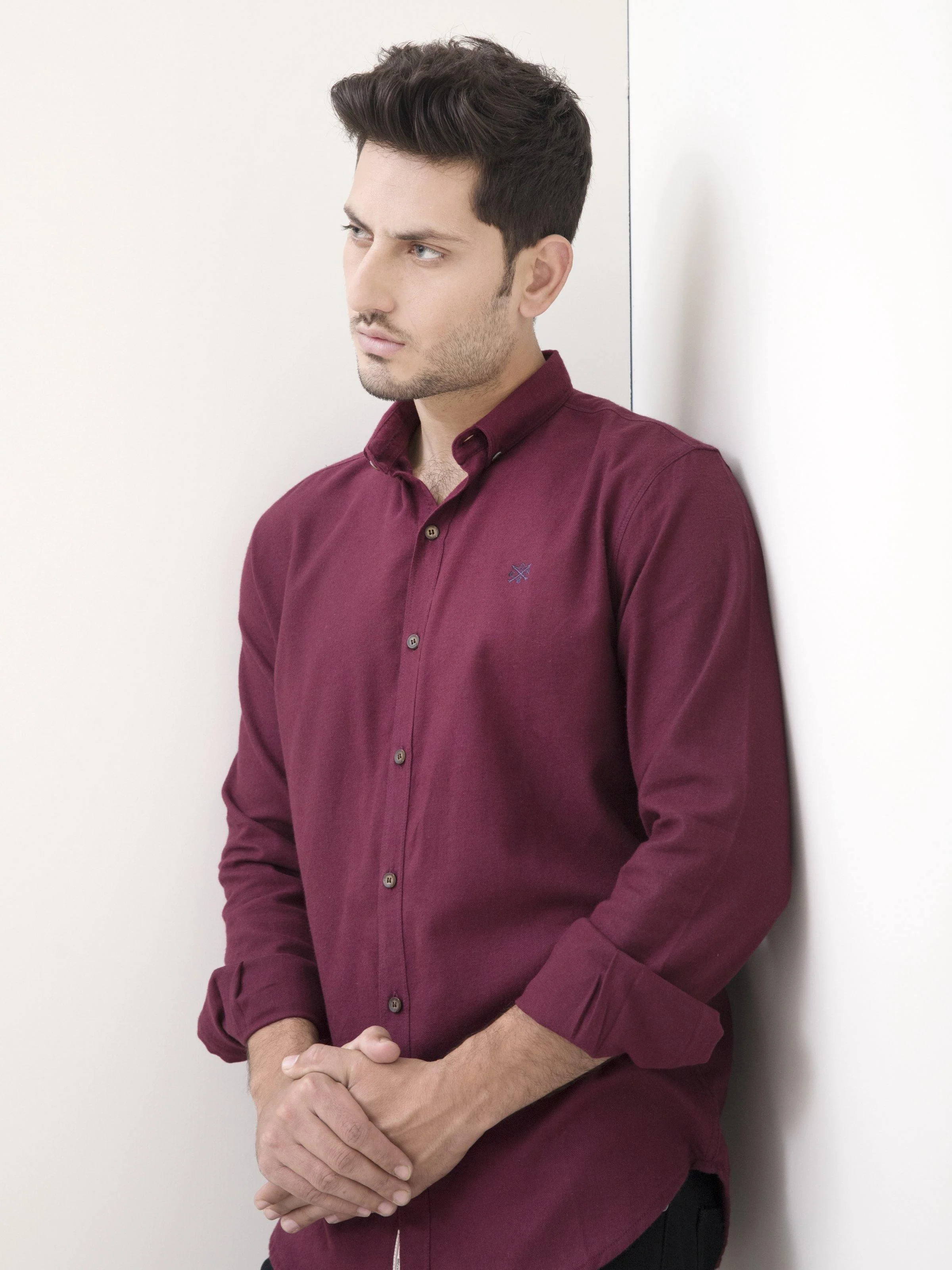 CASUAL SHIRT FULL SLEEVE MAROON - Image 4