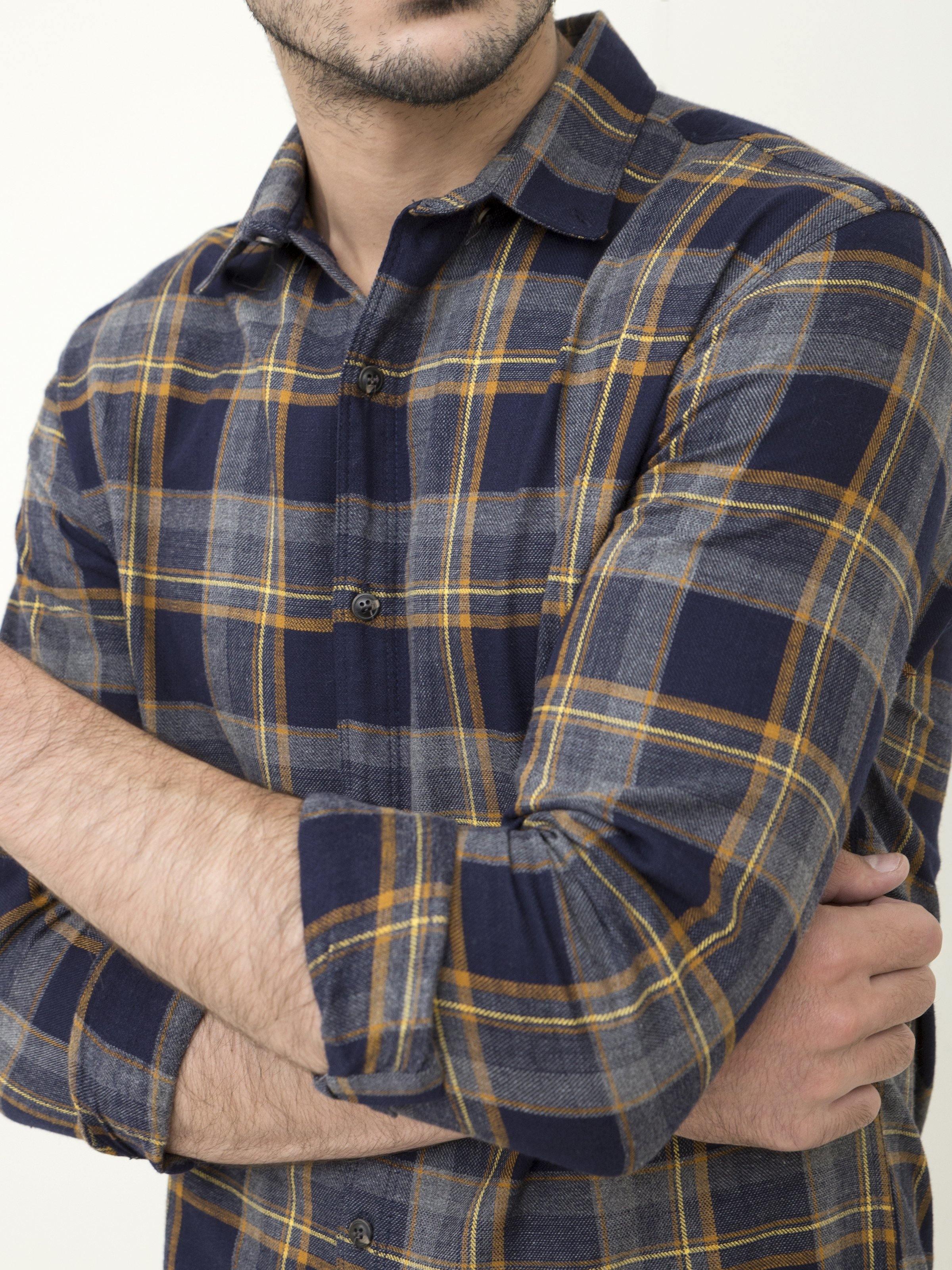 CASUAL SHIRT FULL SLEEVE NAVY GREY - Image 4