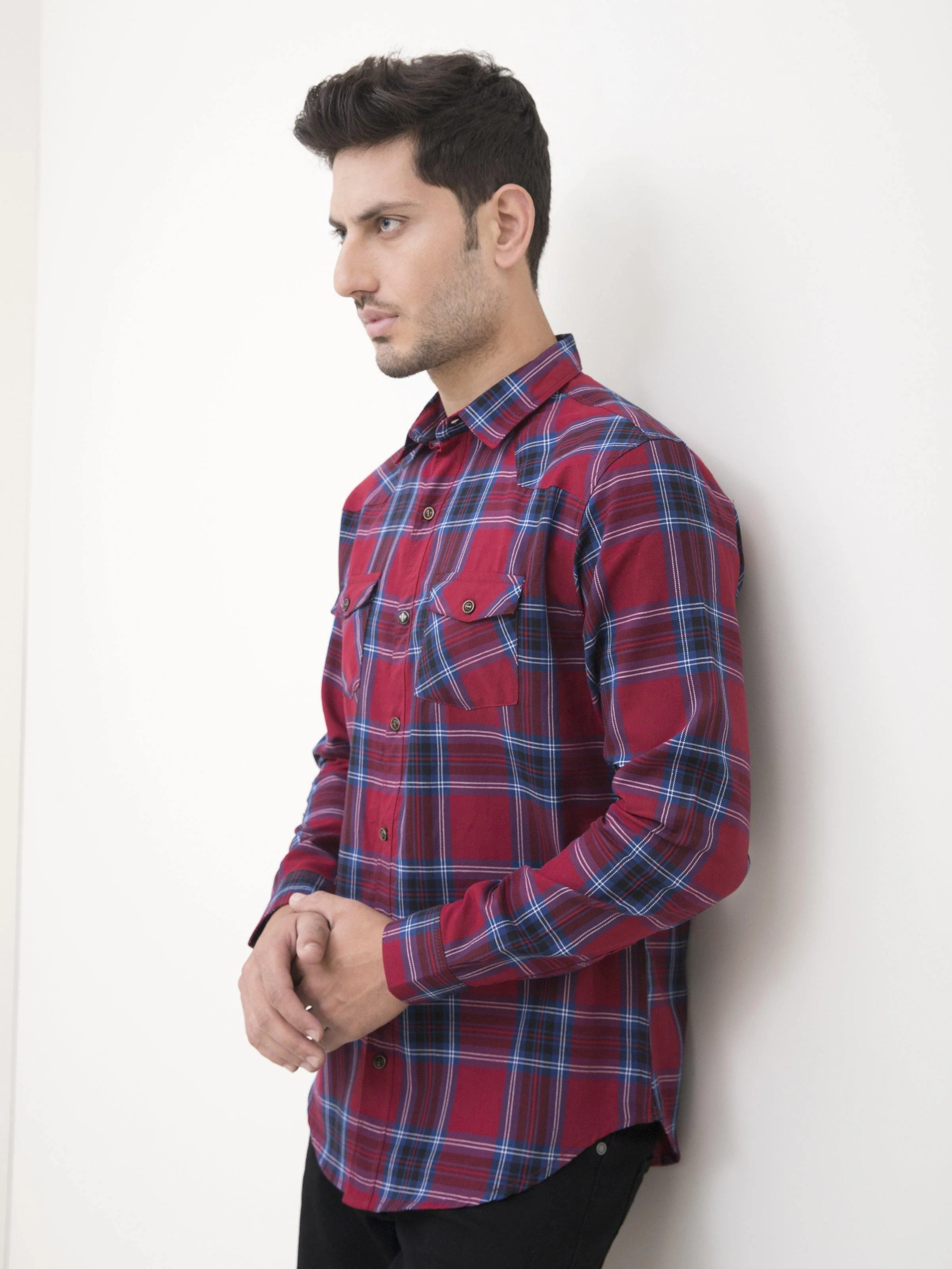 CASUAL SHIRT FULL SLEEVE RED CHECK - Image 4