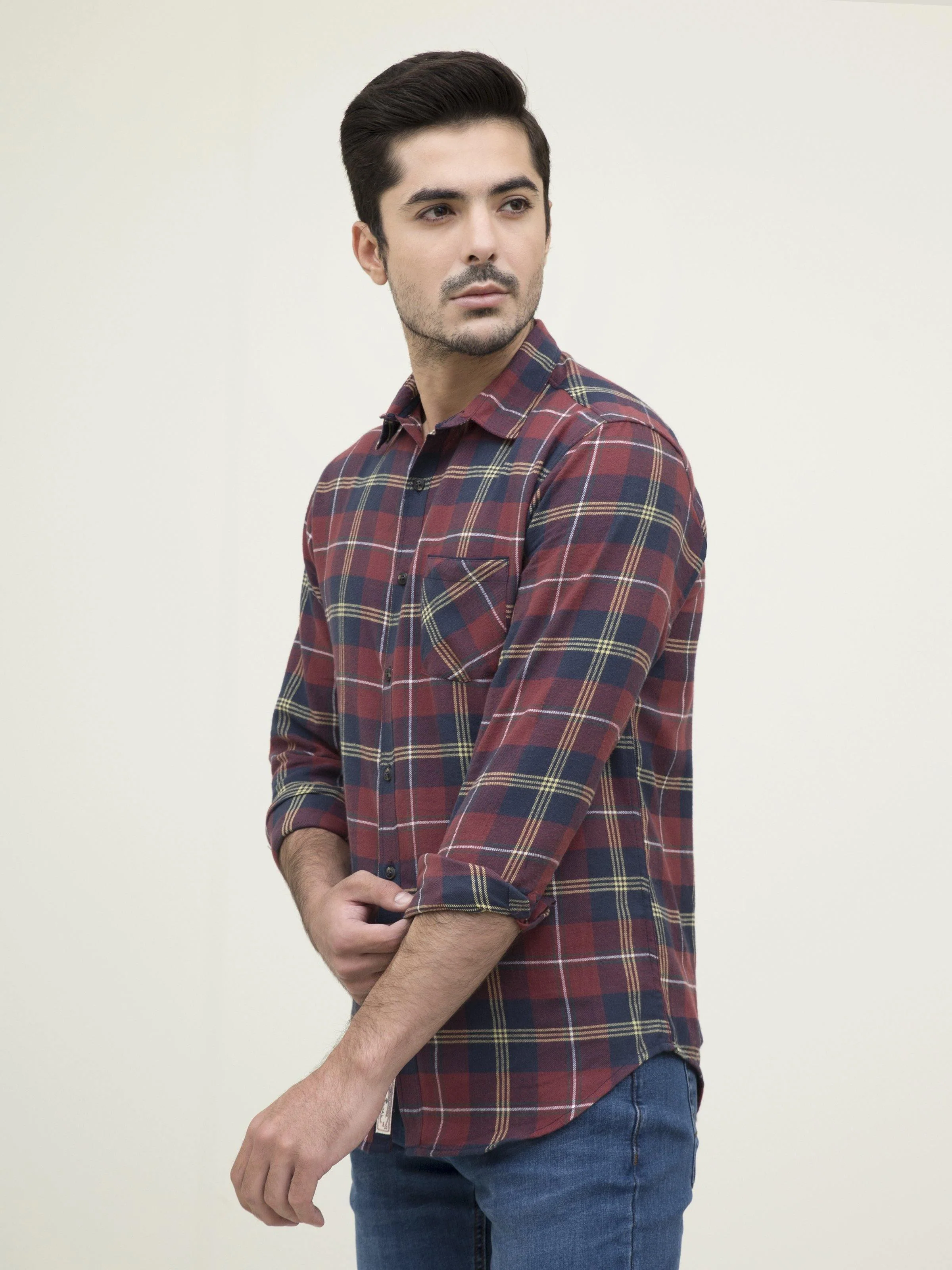 CASUAL SHIRT FULL SLEEVE RED NAVY