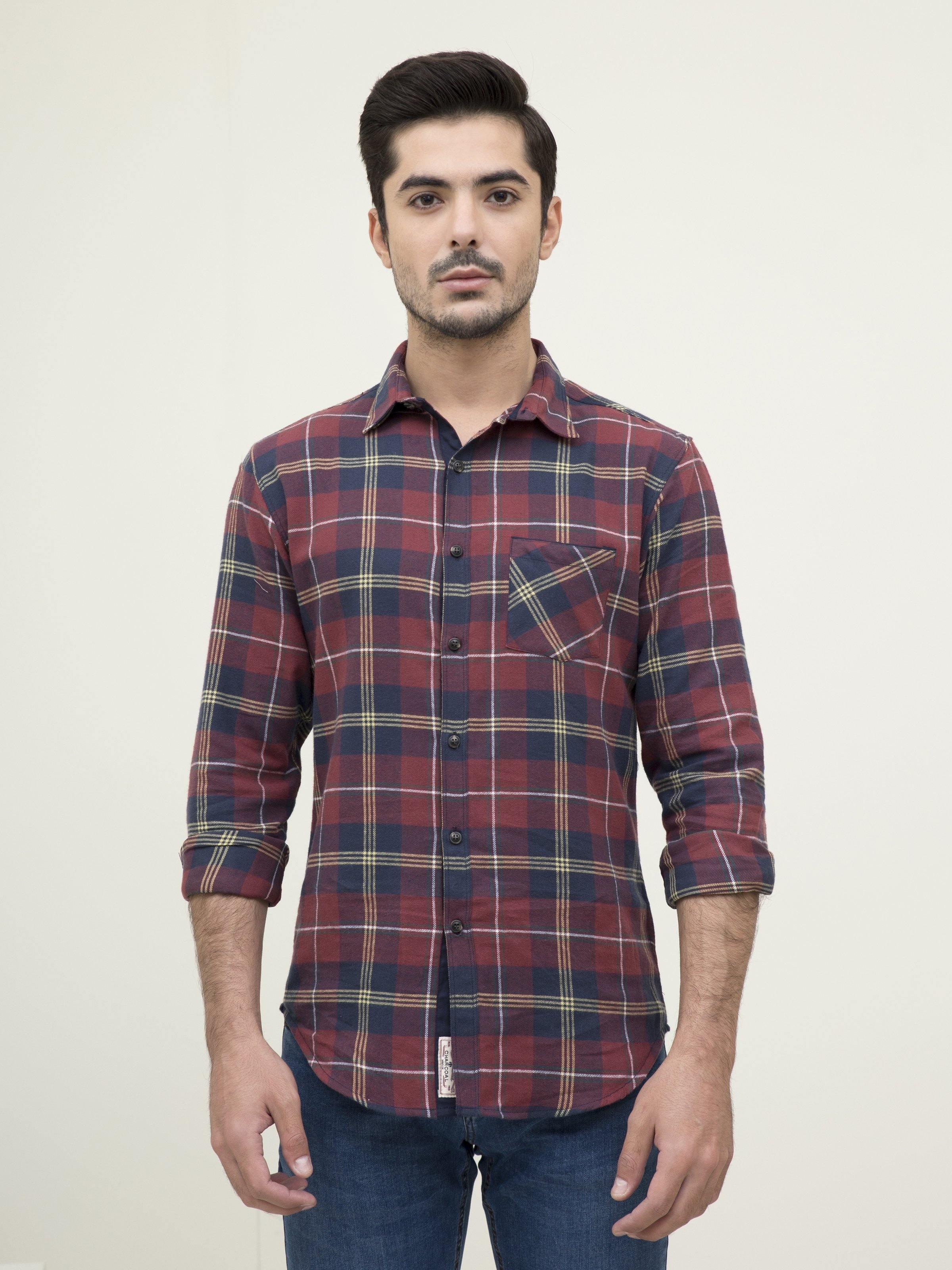CASUAL SHIRT FULL SLEEVE RED NAVY - Image 2