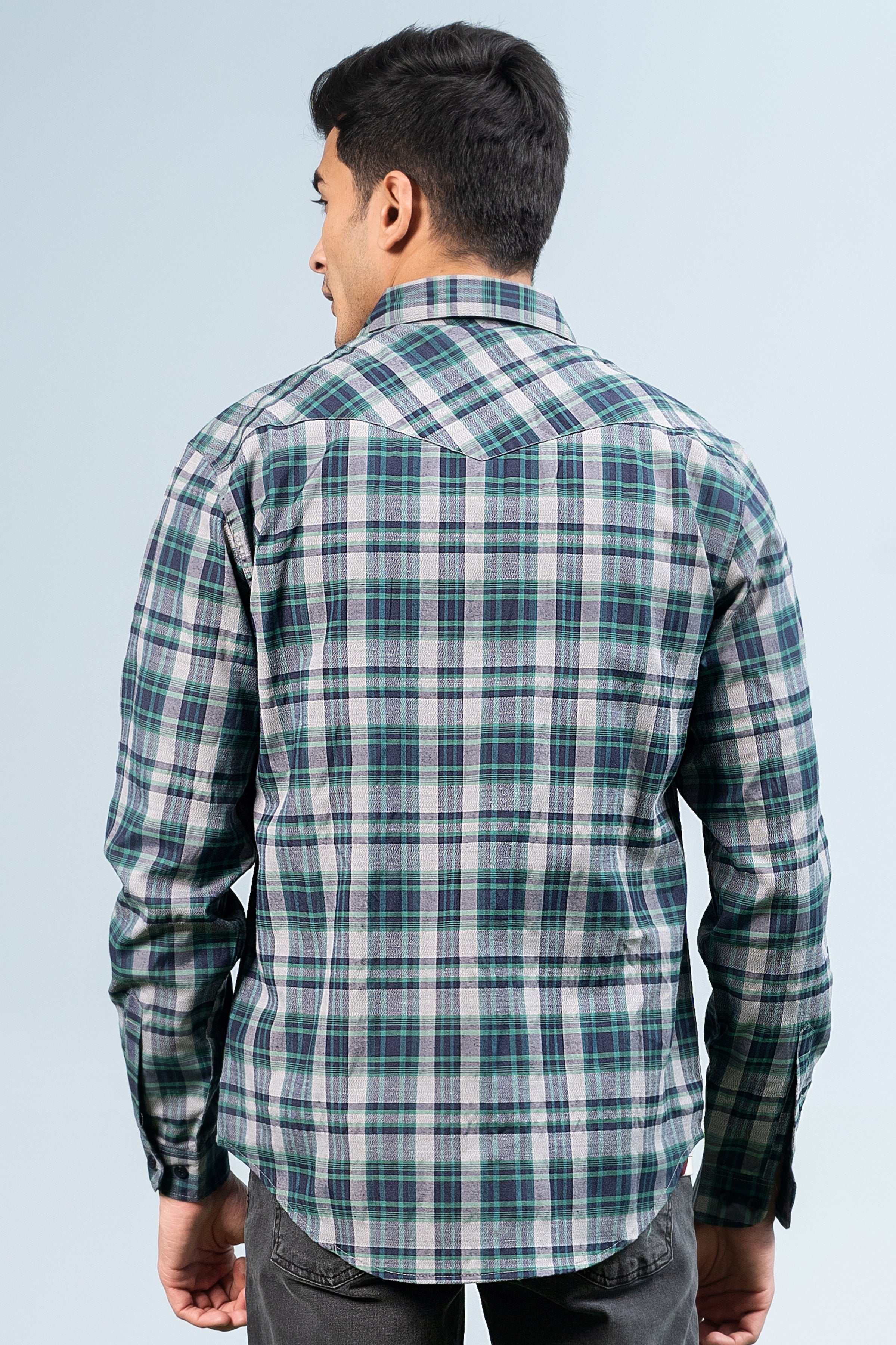 CASUAL SHIRT GREEN CHECK - Image 4