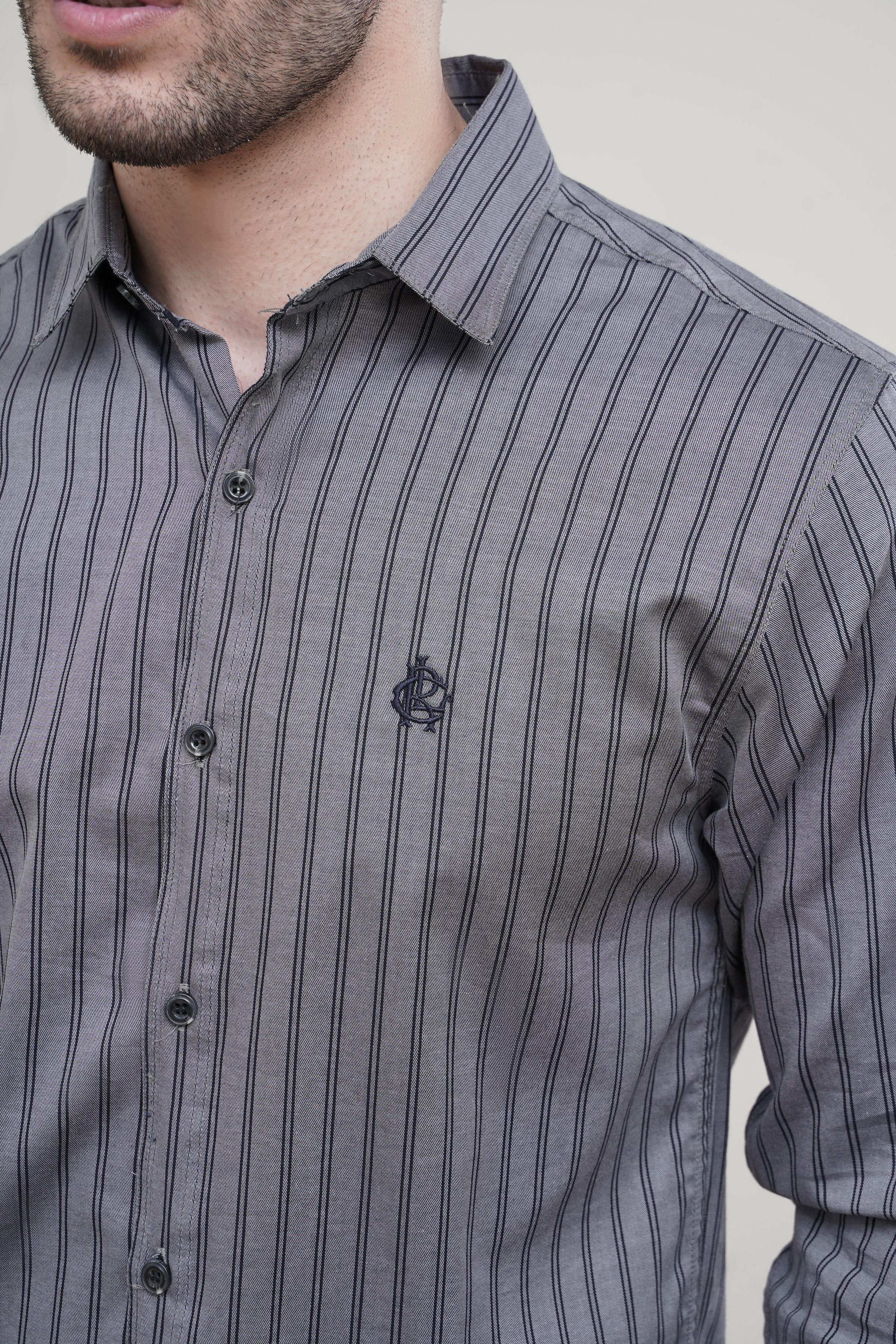CASUAL SHIRT GREY LINE - Image 3
