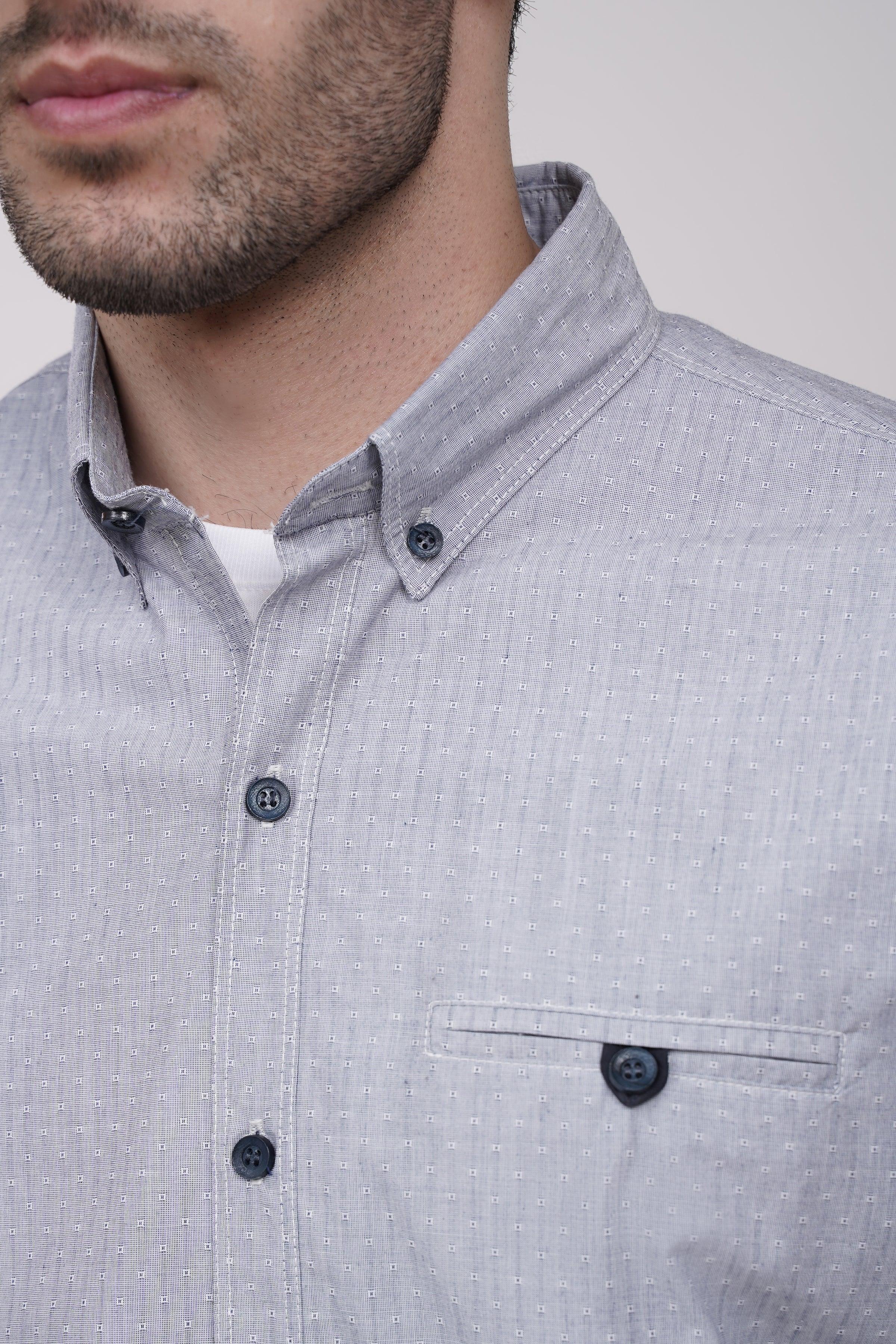 CASUAL SHIRT GREY PRINTED - Image 5