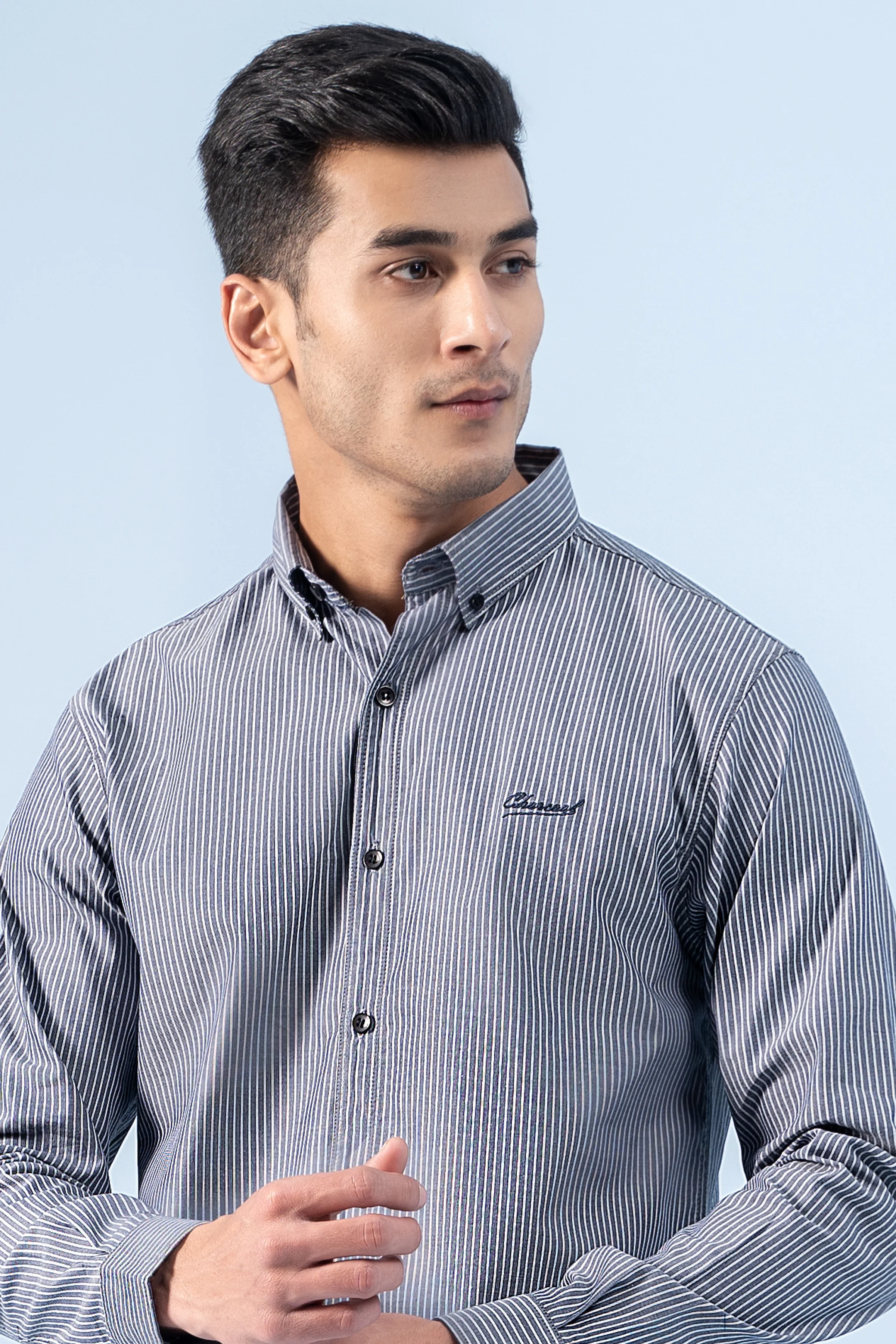 CASUAL SHIRT GREY STRIPER - Image 2