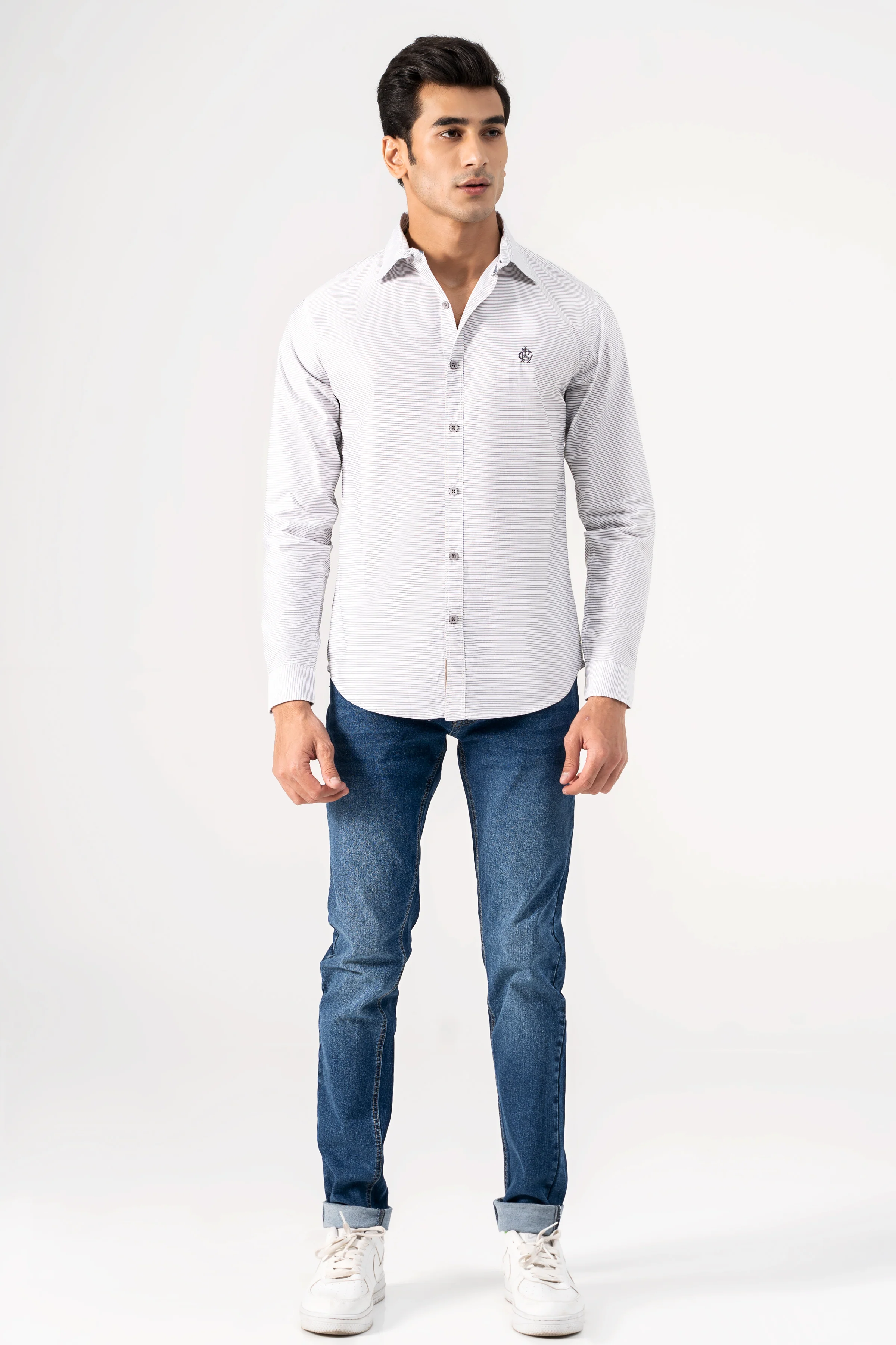 CASUAL SHIRT GREY WHITE