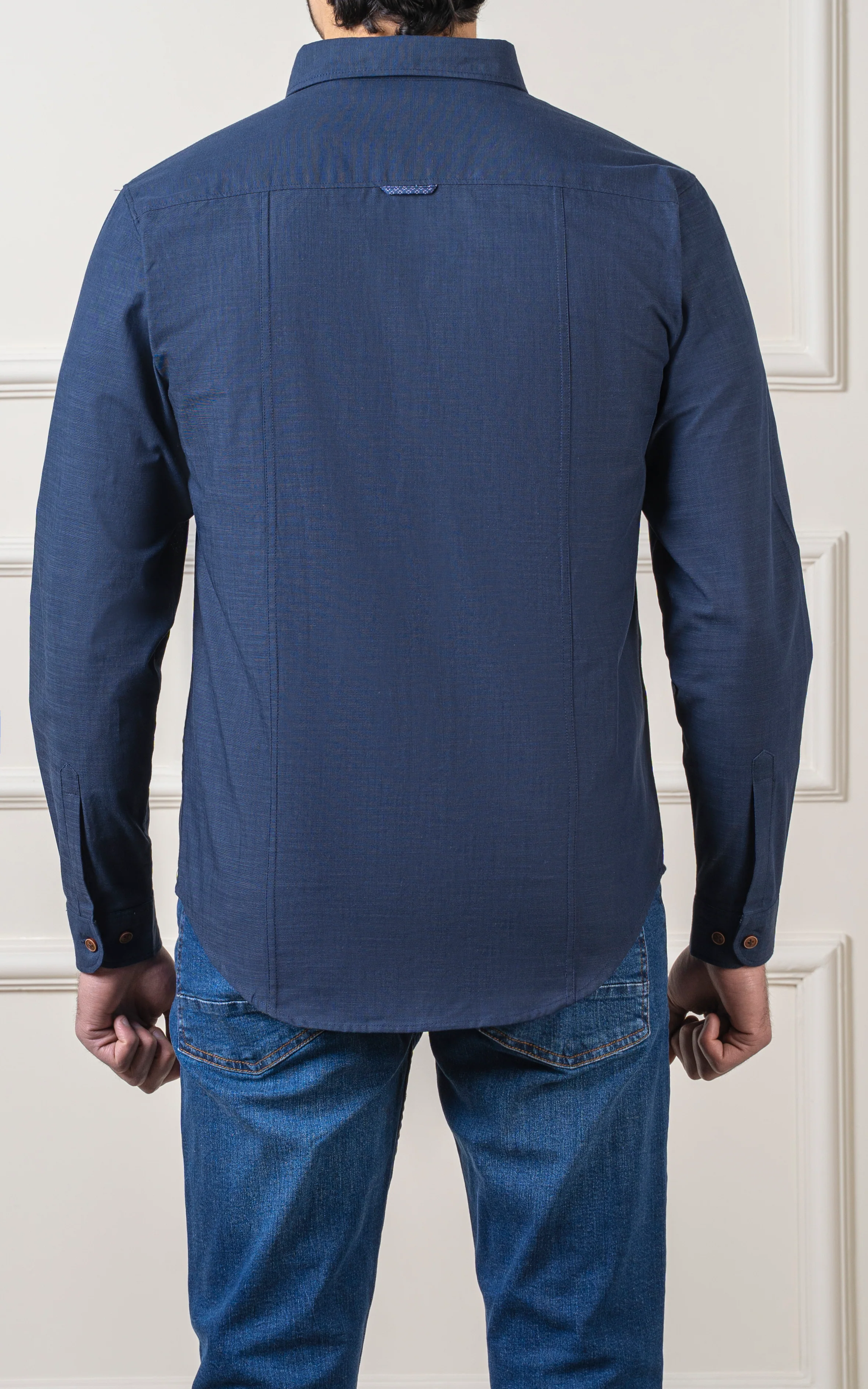 CASUAL SHIRT HIDDEN BUTTON DOWN COLLAR NAVY - Image 4