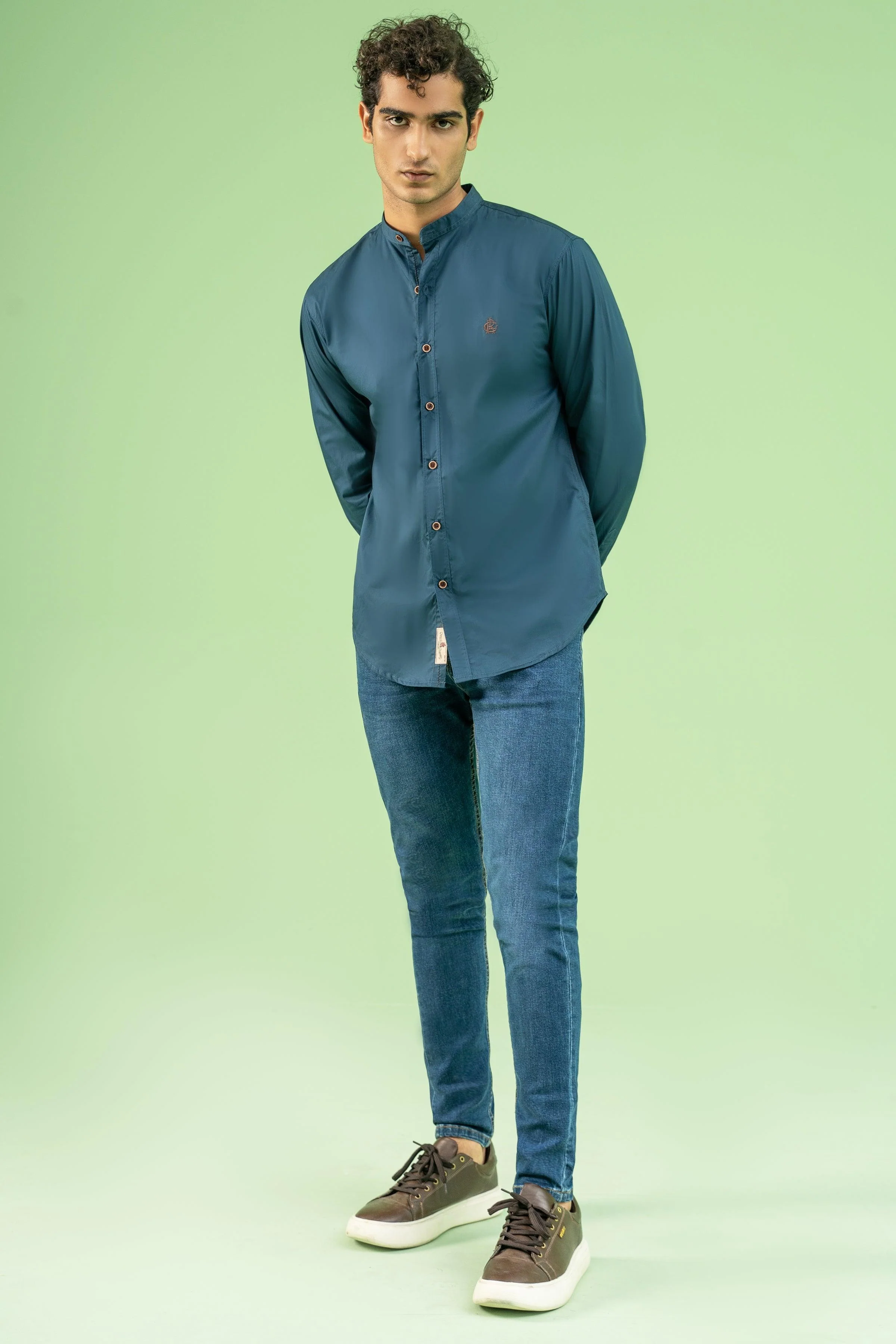 CASUAL SHIRT TEAL BLUE