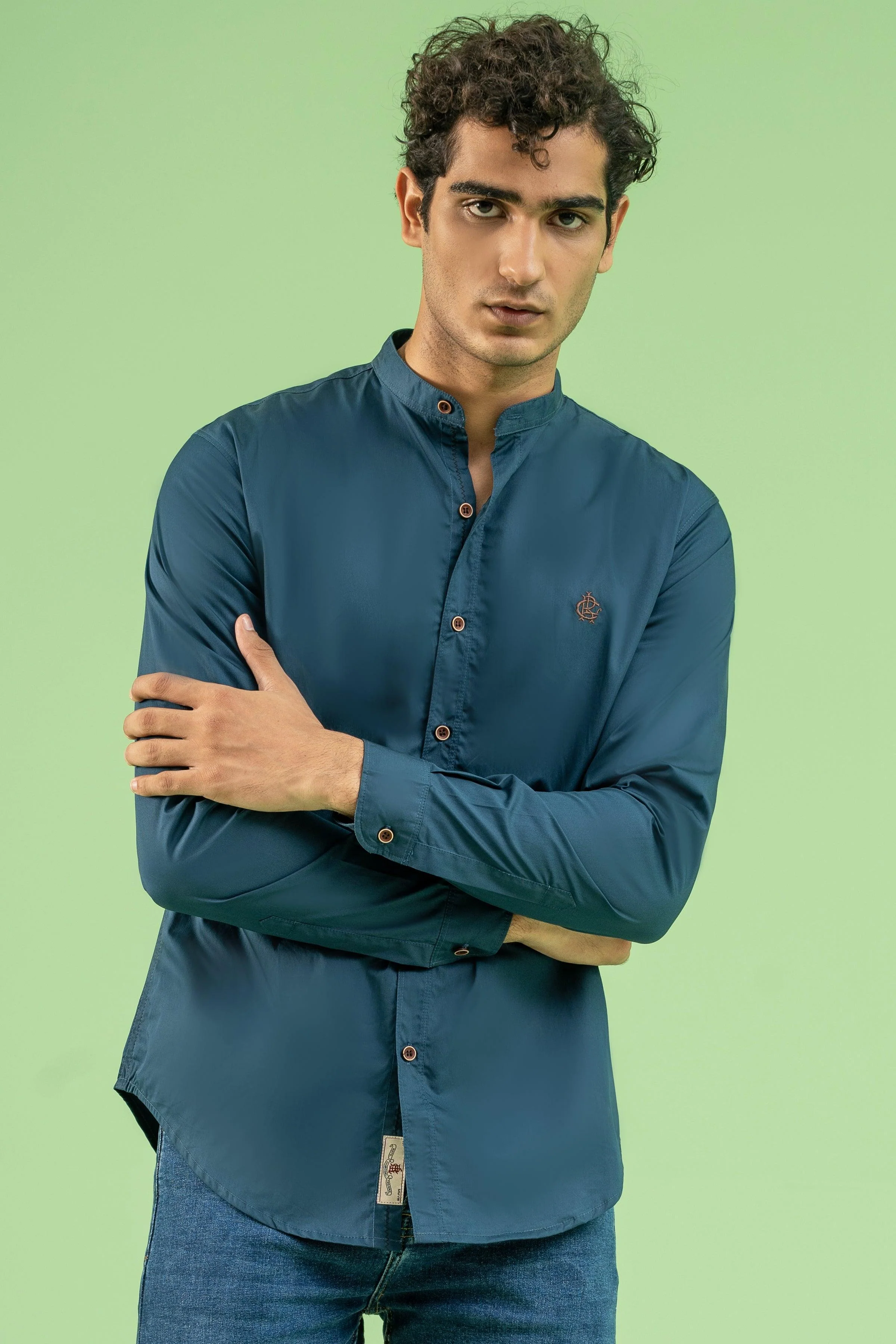 CASUAL SHIRT TEAL BLUE - Image 2