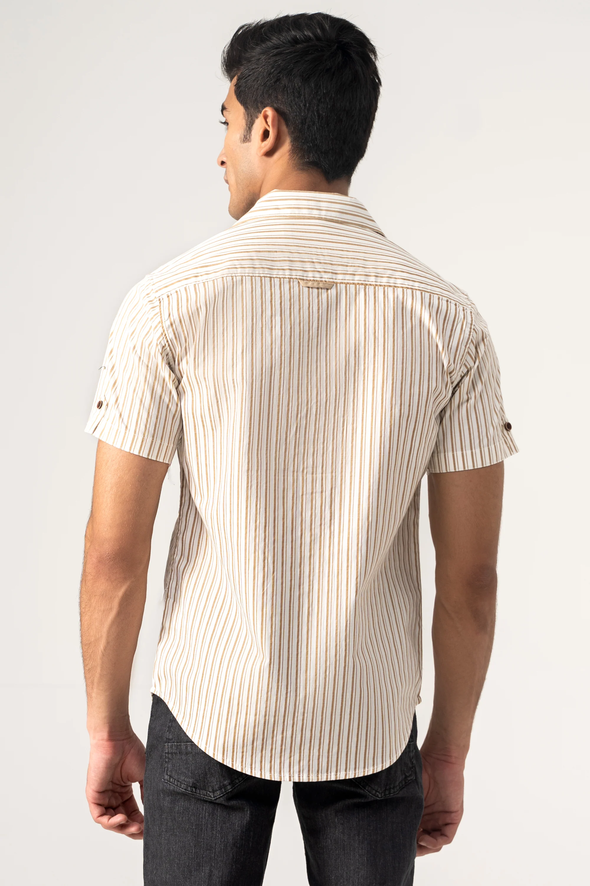 CASUAL SHIRT KHAKI STRIPES - Image 3