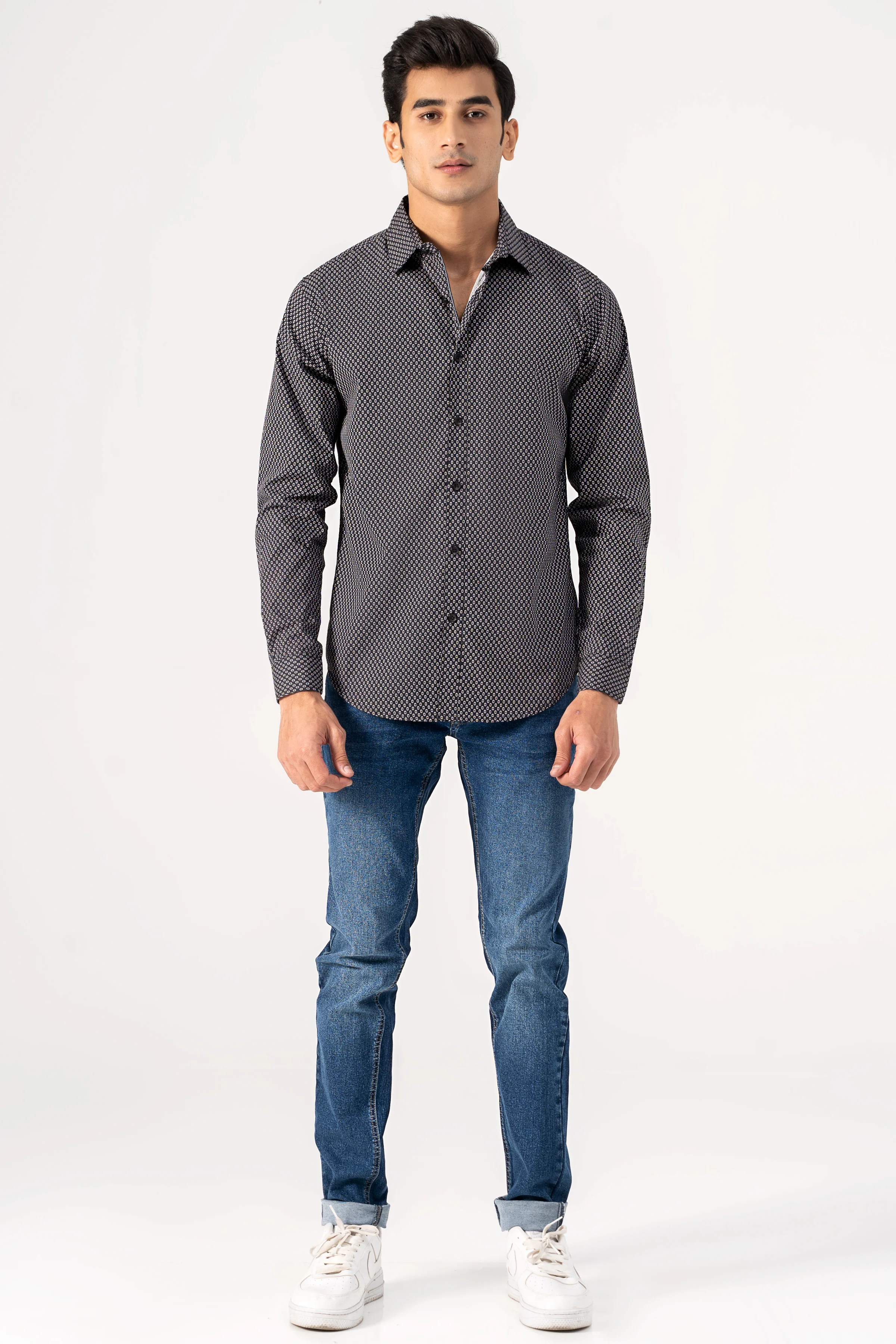 CASUAL SHIRT NAVY PRINTED