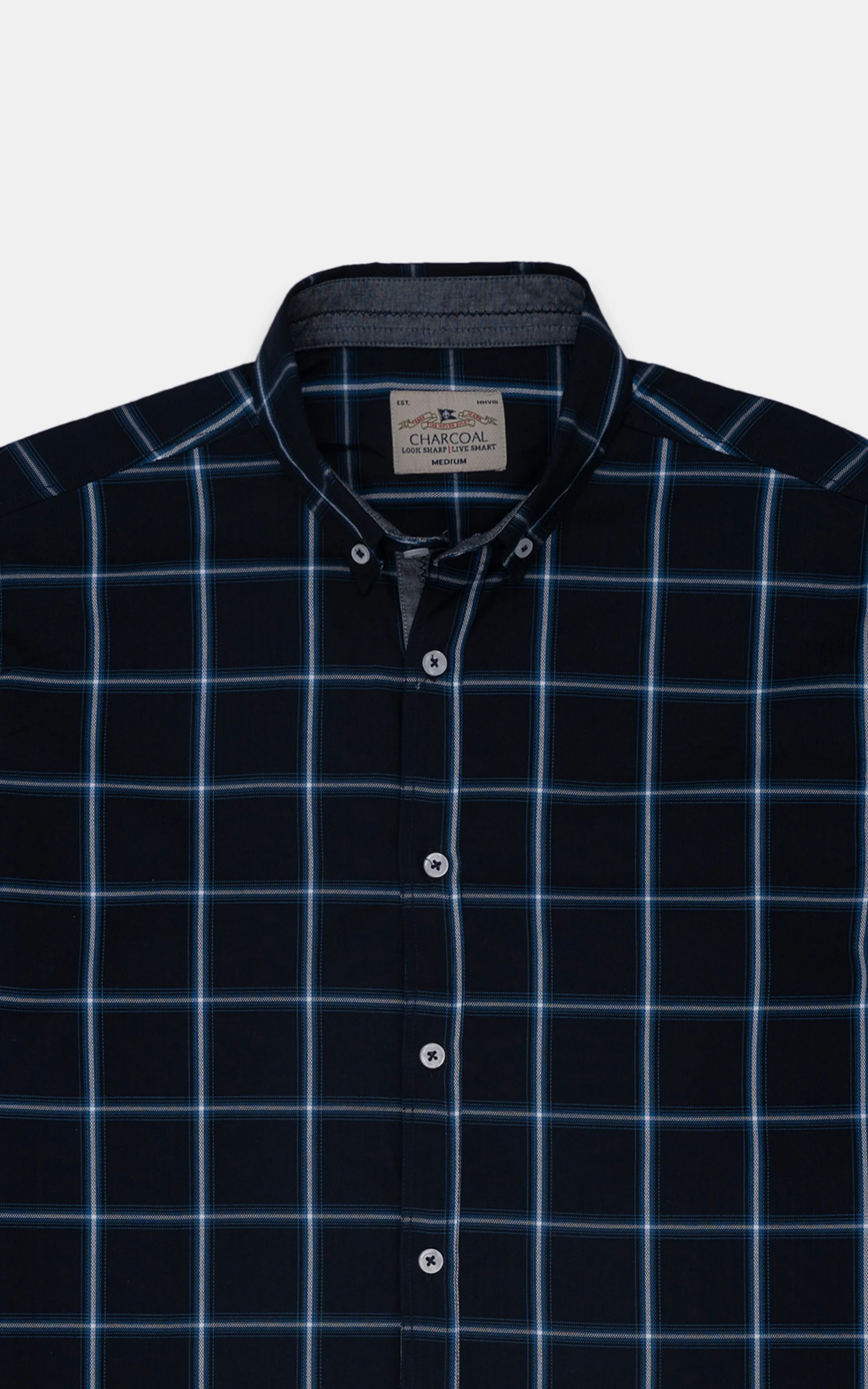 CASUAL SHIRT NAVY CHECK - Image 2