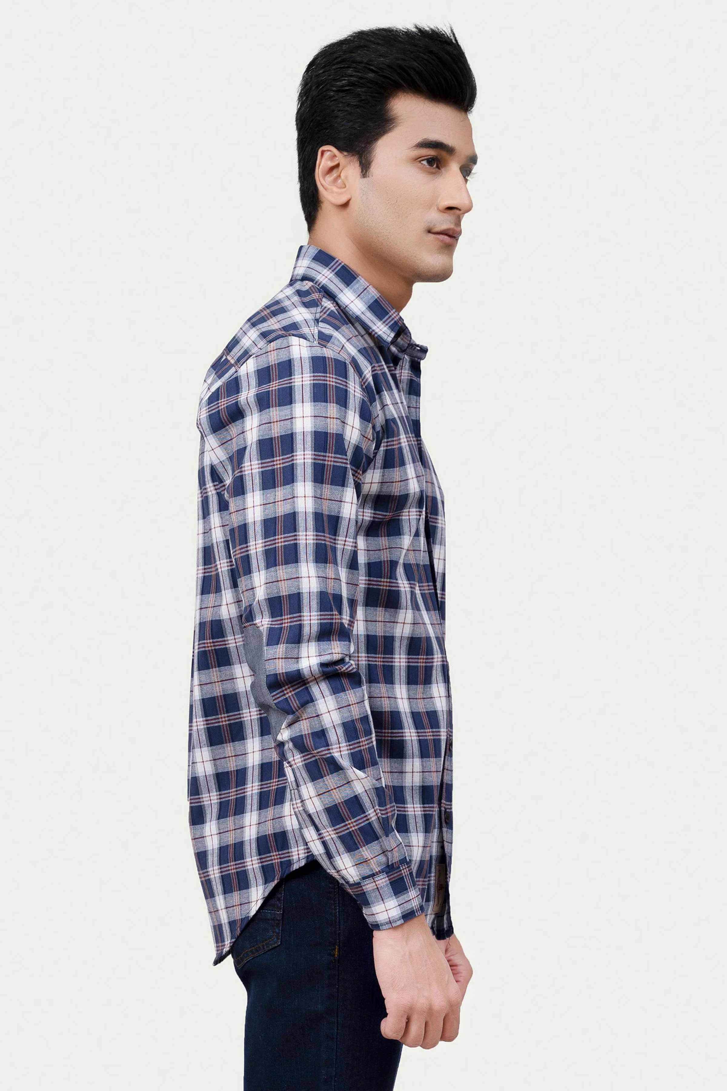 CASUAL SHIRT NAVY CHECK - Image 3