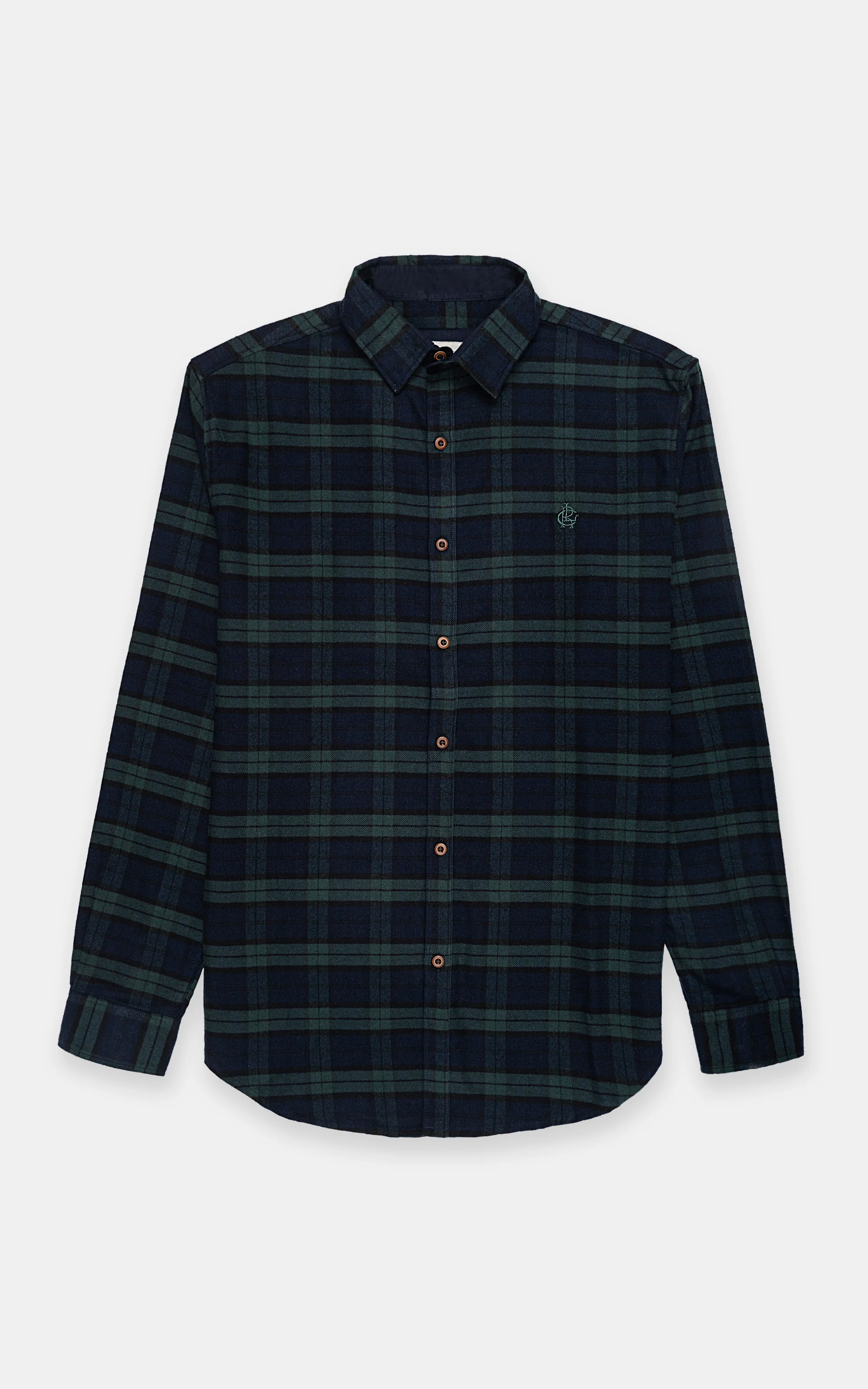 CHECKERED CASUAL SHIRT NAVY GREEN