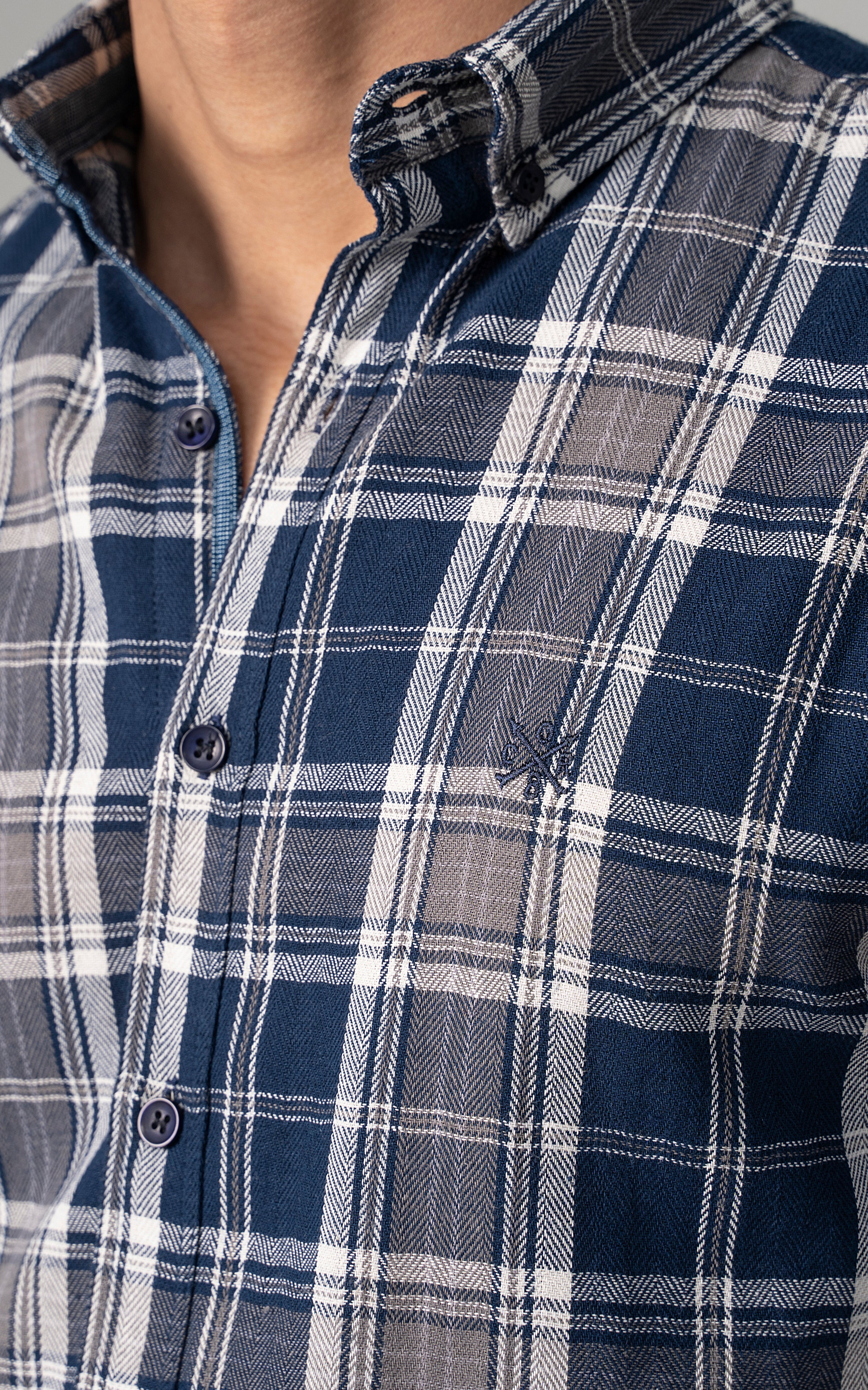 CASUAL SHIRT NAVY GREY - Image 5