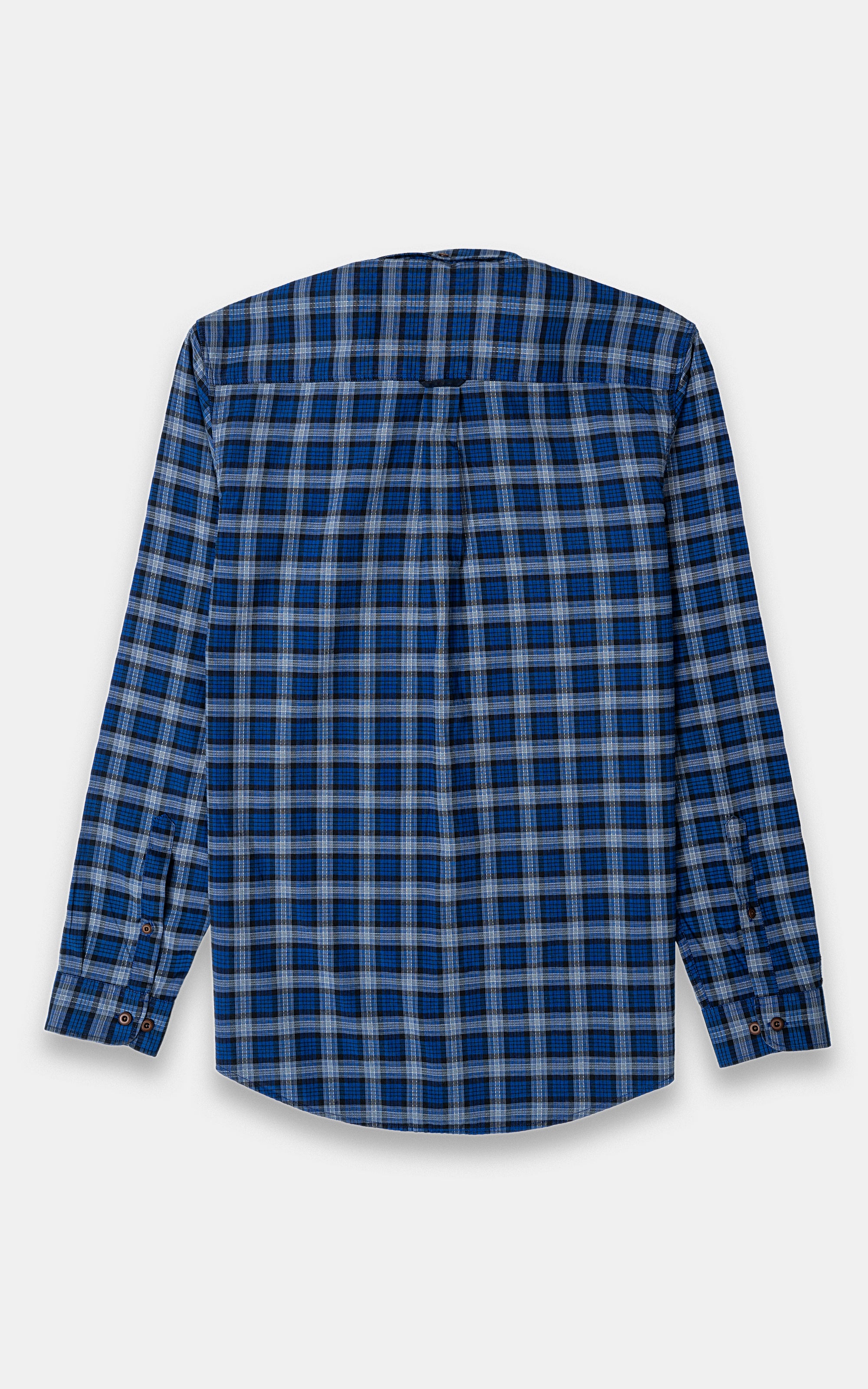 CASUAL SHIRT NAVY GREY CHECK - Image 4