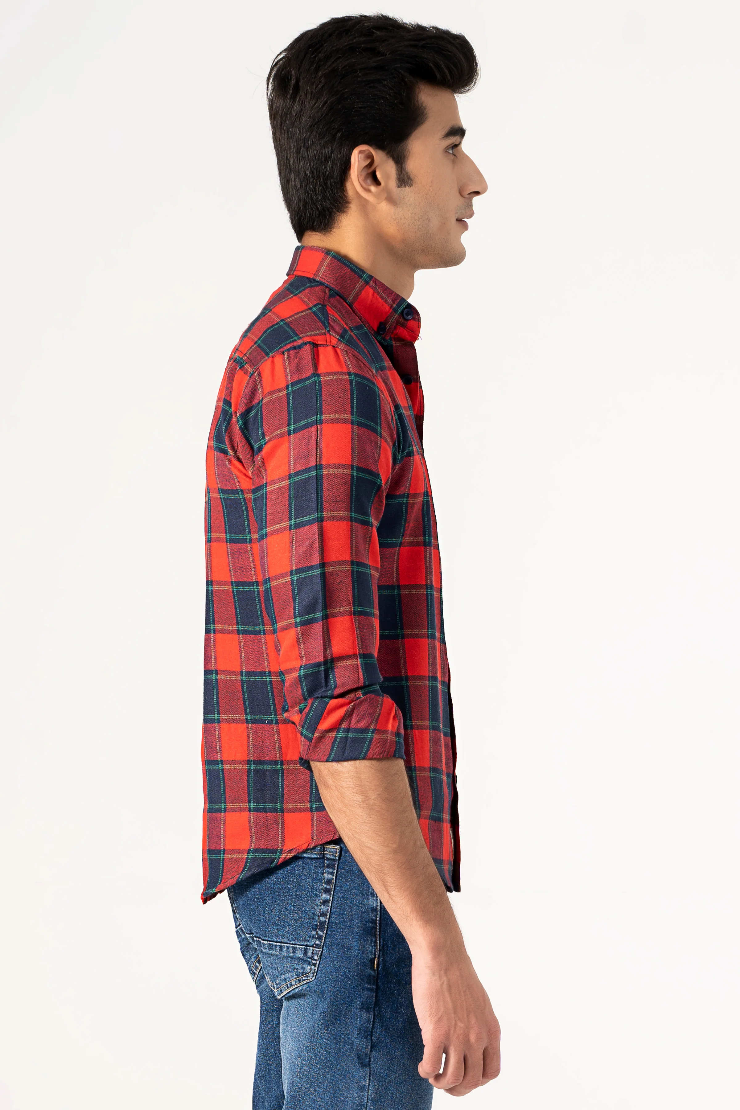 CASUAL SHIRT NAVY MAROON CHECK - Image 2